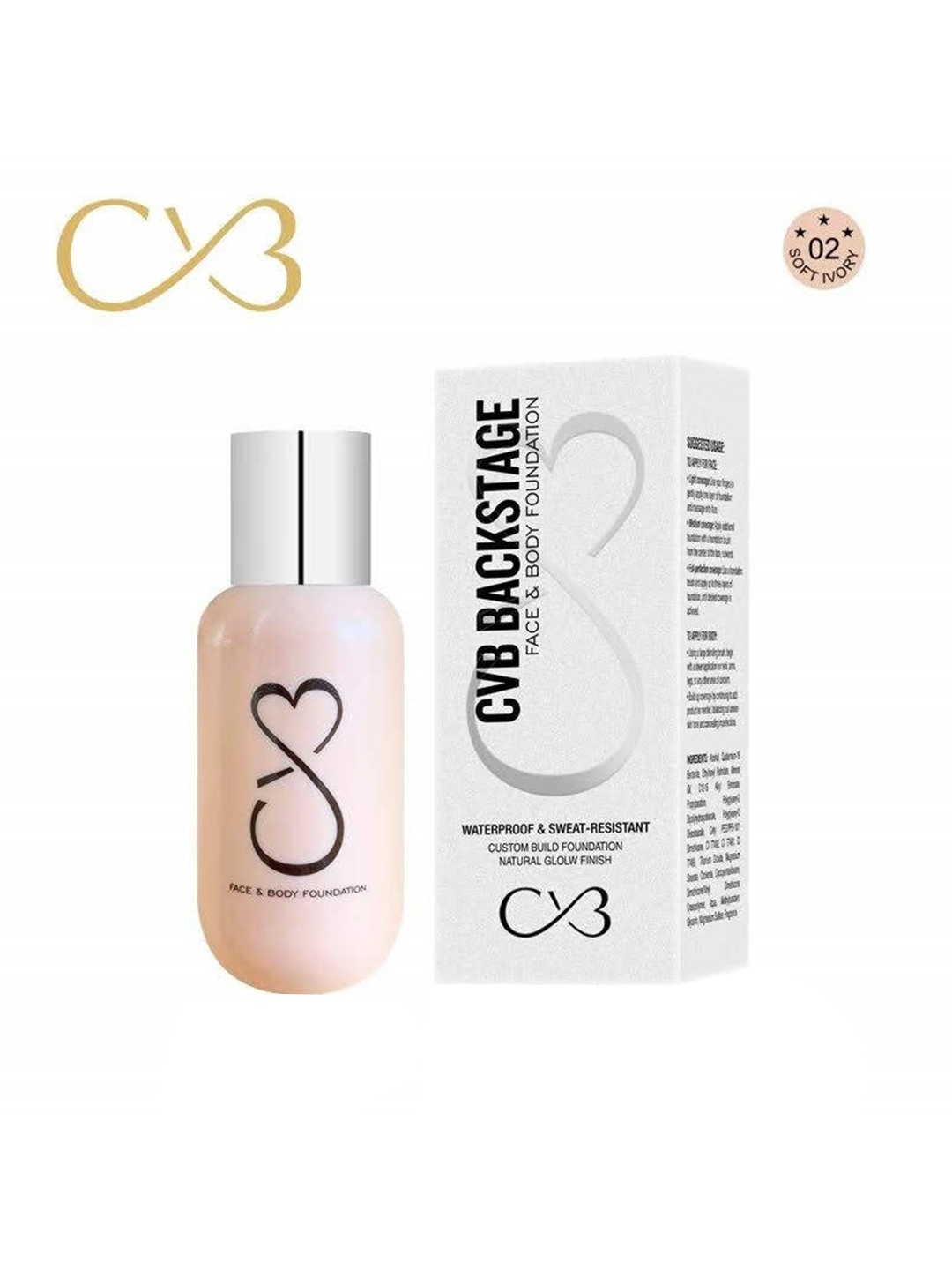 

CVB BACKSTAGE Face & Body Foundation - Soft Ivory 02, Beige