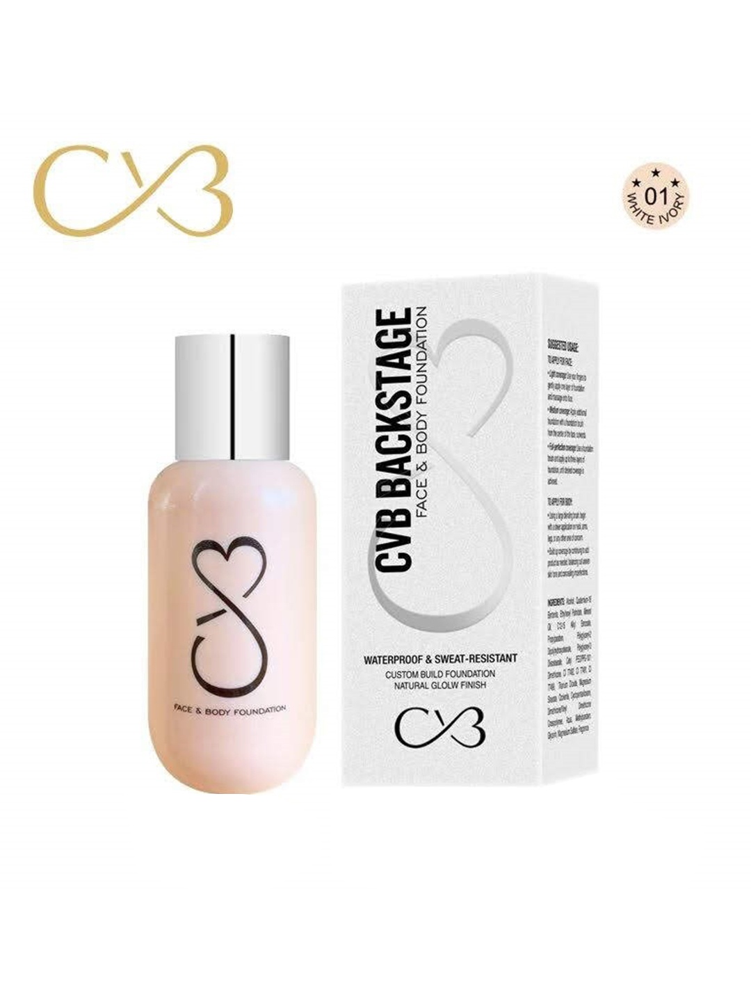 

CVB BACKSTAGE Face & Body Foundation - White Ivory 01, Beige