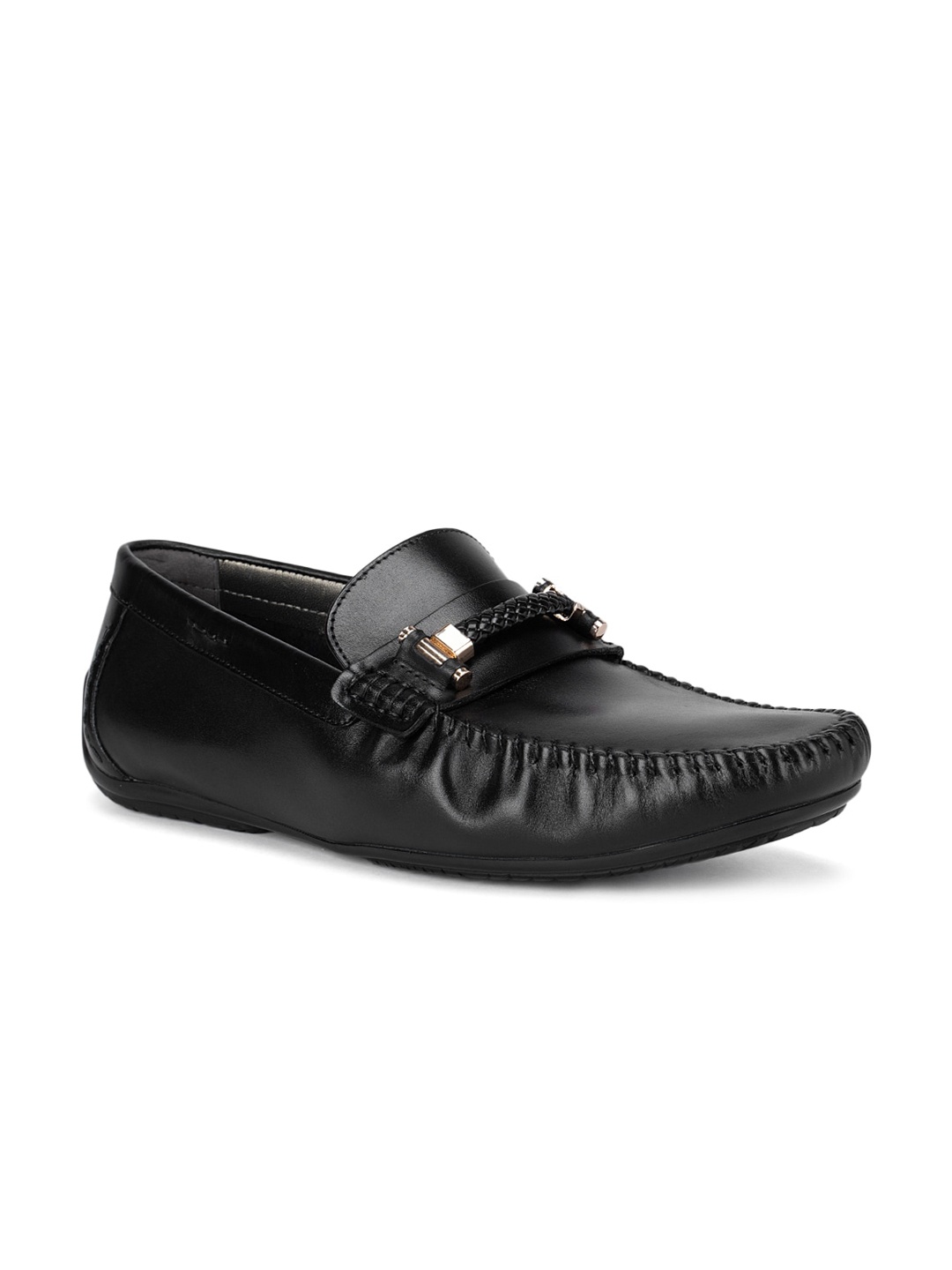 

ROSSO BRUNELLO Men Black Leather Loafers