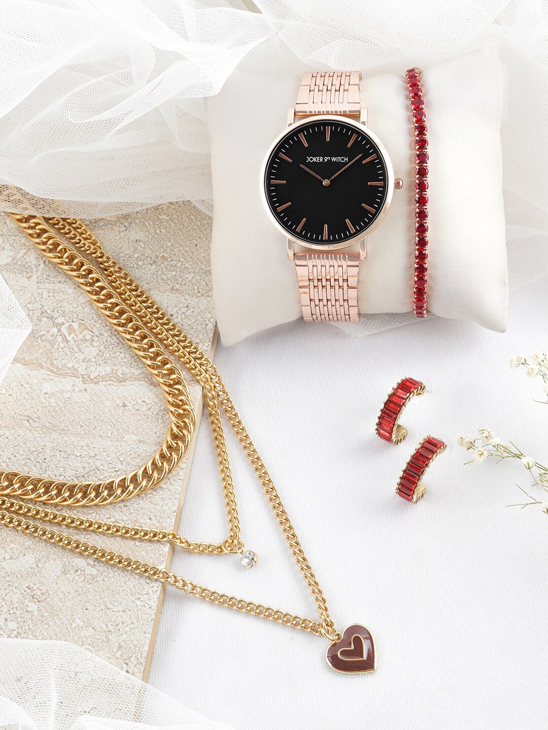

JOKER & WITCH Gold-Plated & Red Watch Gift Set, Rose gold