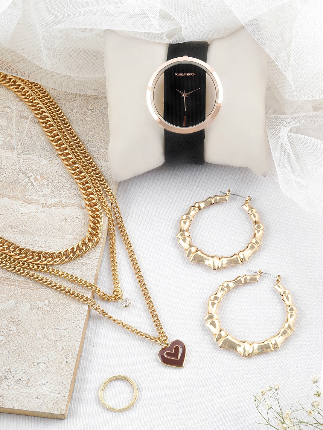 

JOKER & WITCH Women Gold-Toned Watch Gift Set