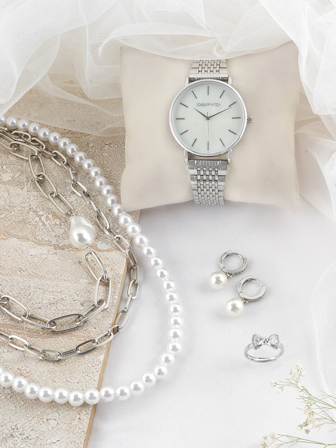 

JOKER & WITCH Silver-Toned Watch & Jewelry Gift Set
