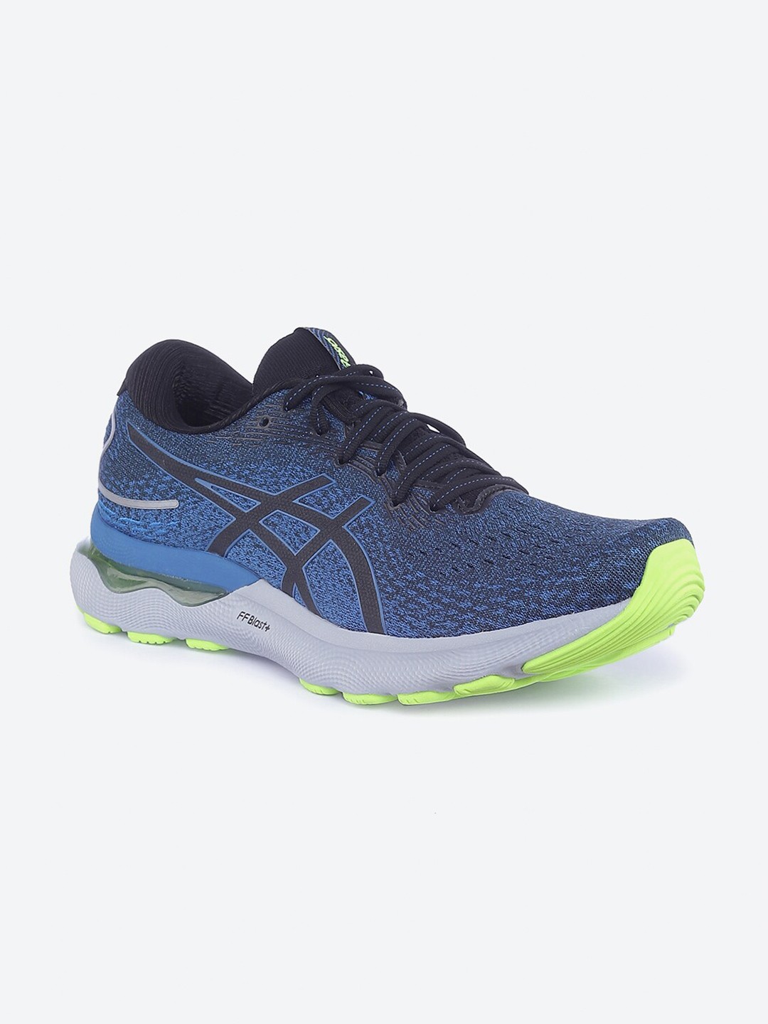 

ASICS Men Black & Blue Running Non-Marking Shoes GEL-Nimbus 24 Standard