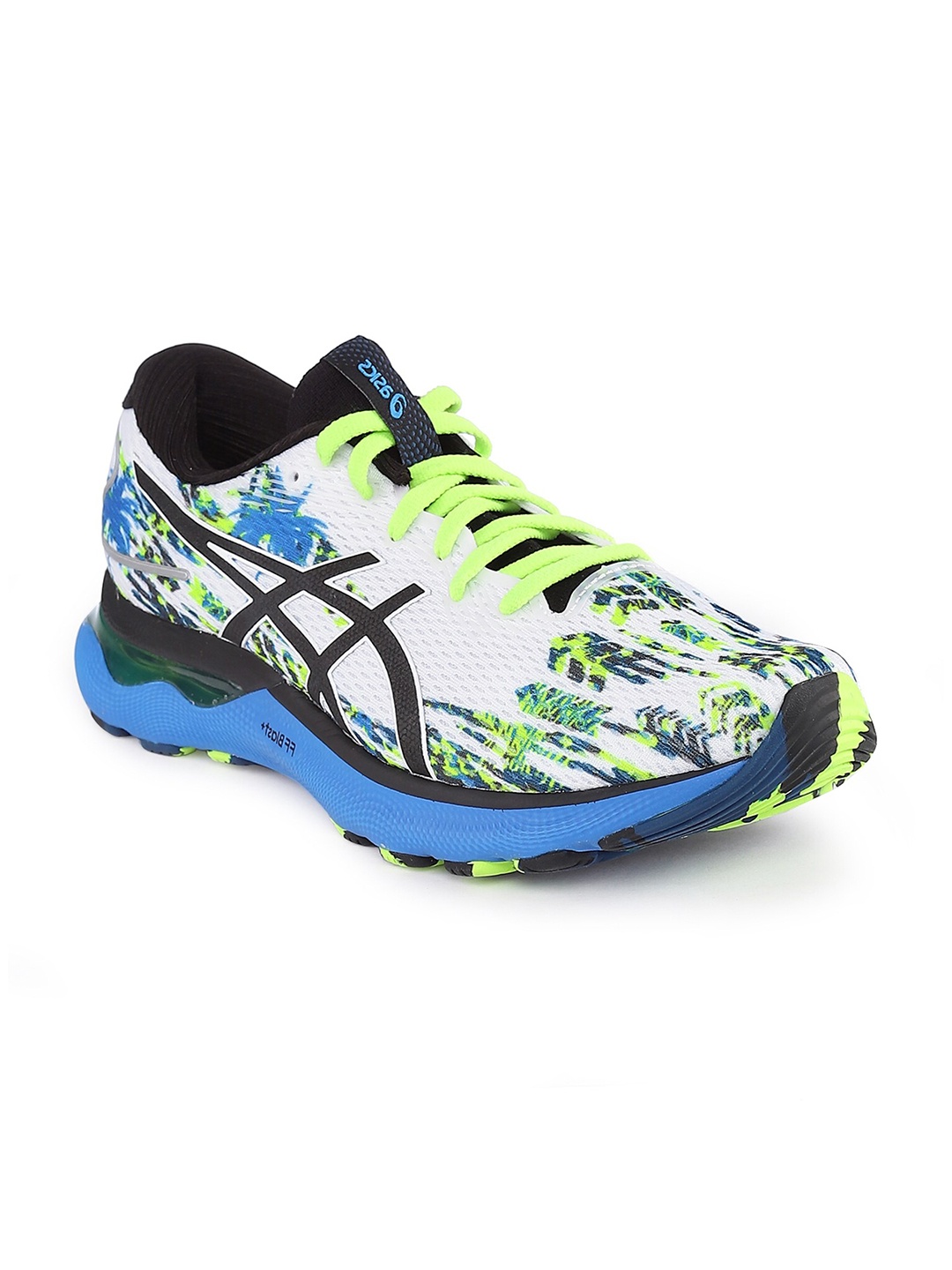 

ASICS Men White & Lime Green GEL-Nimbus 24 Standard Injection Running Non-Marking Shoes