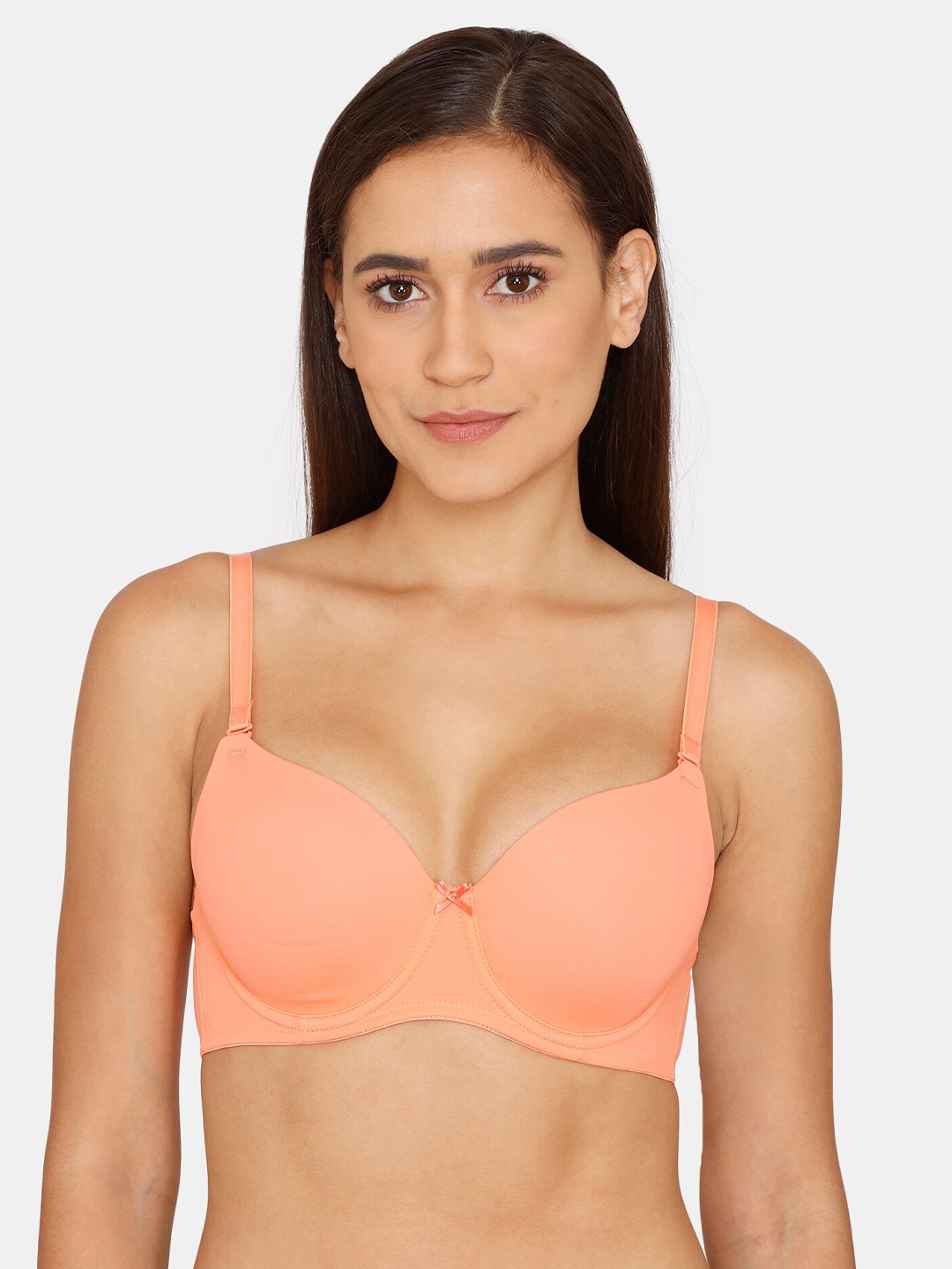 

Zivame Peach-Coloured Solid Lightly Padded T-Shirt Bra