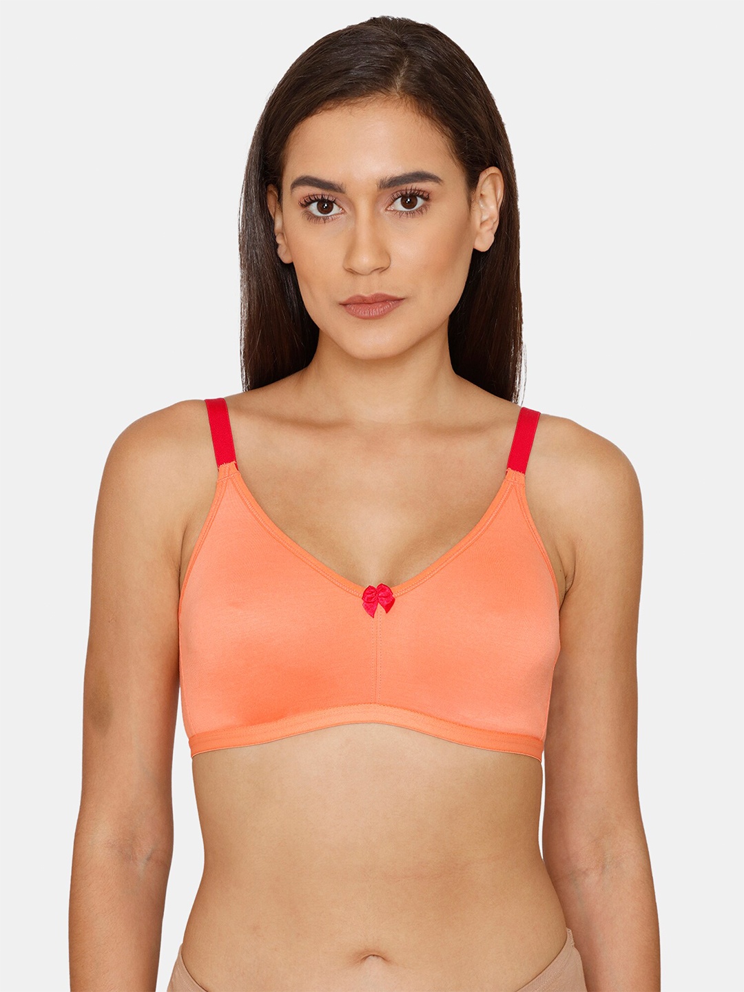 

Zivame Orange Non Padded Pure Cotton T-shirt Bra