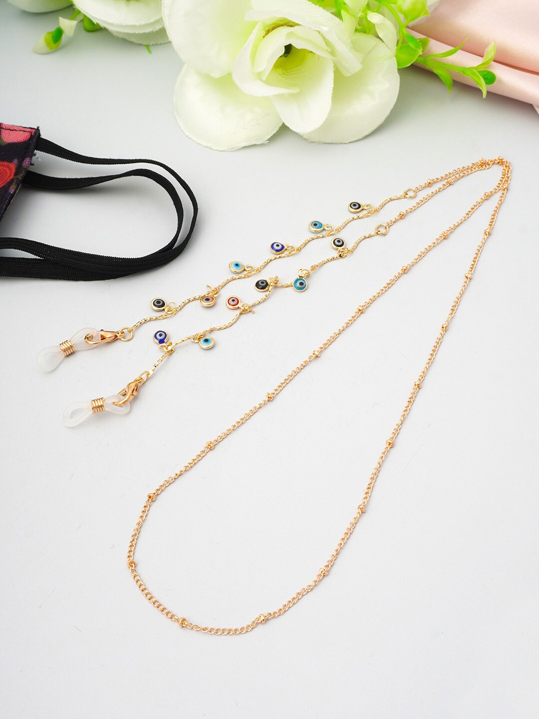 

Ferosh Gold-Toned Evil Eye Face Mask Chain