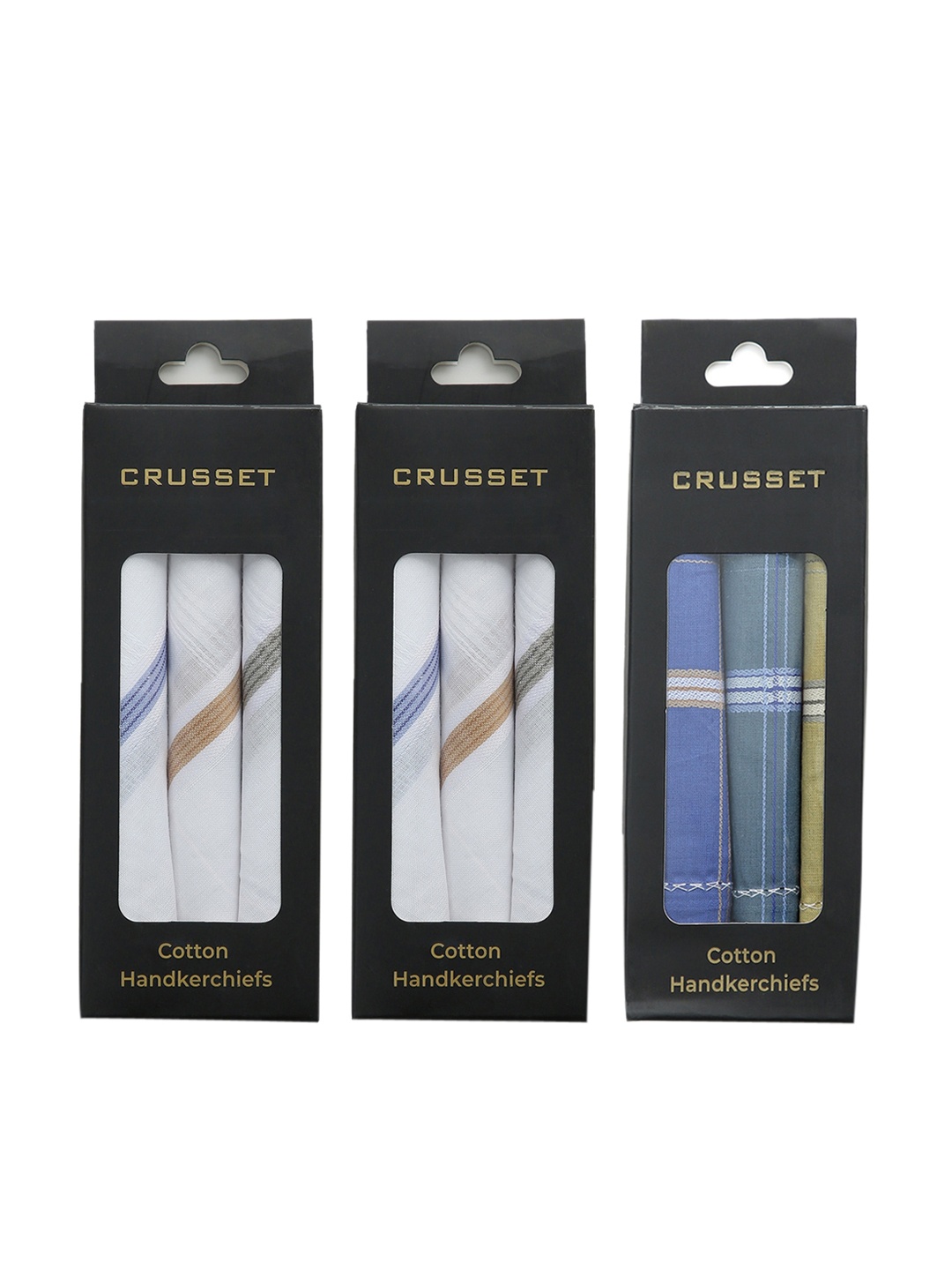

Crusset Men 9 Pieces Assorted Cotton Handkerchiefs Set