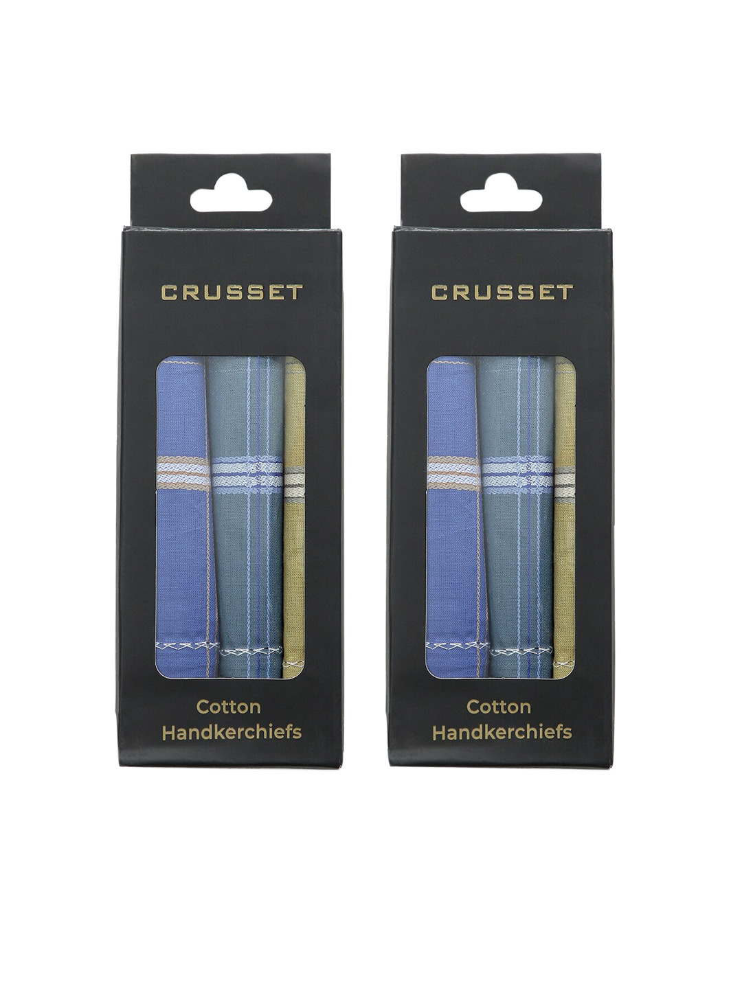 

CRUSSET Men Pack of 6 Checked Handkerchiefs, Assorted