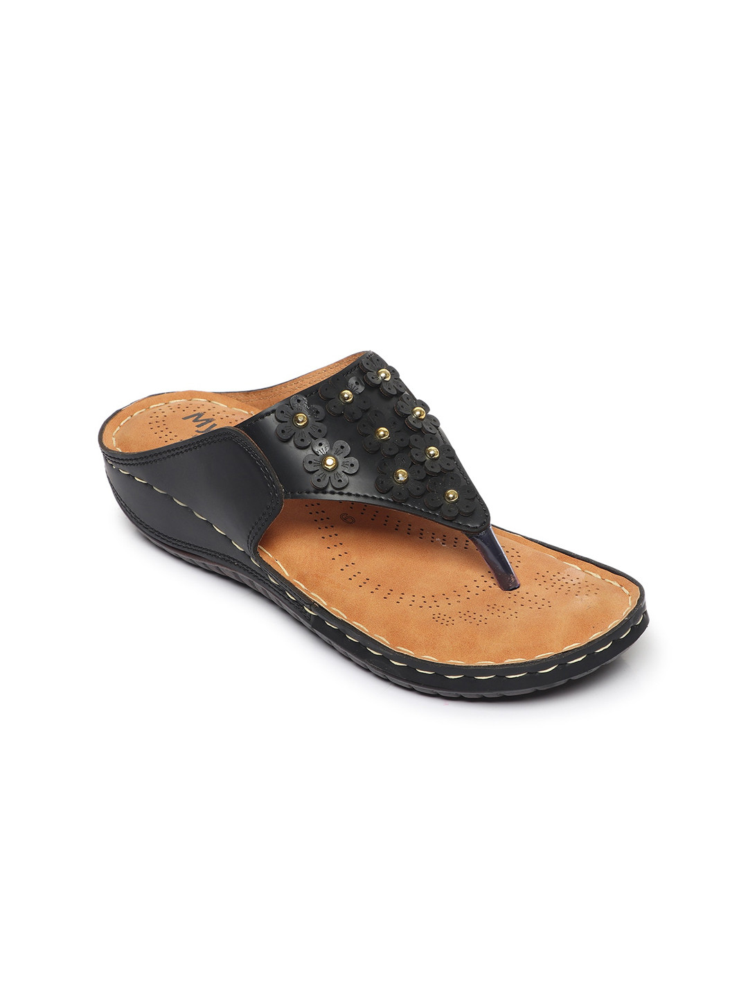 

Myra Black Wedge Sandals