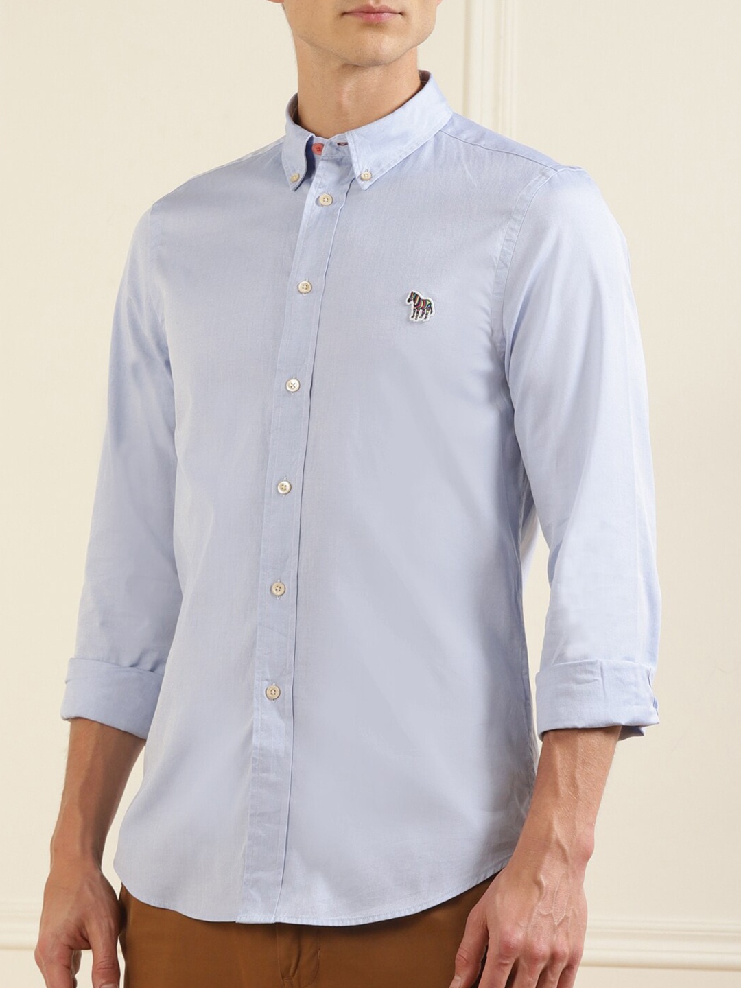 

PS By Paul Smith Men Blue Solid Regular Fit Cotton Casual Shirt