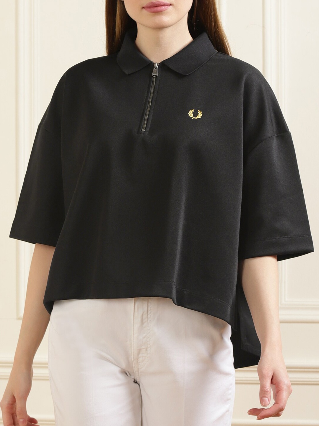 

Fred Perry Women Black Casual Cotton Shirt
