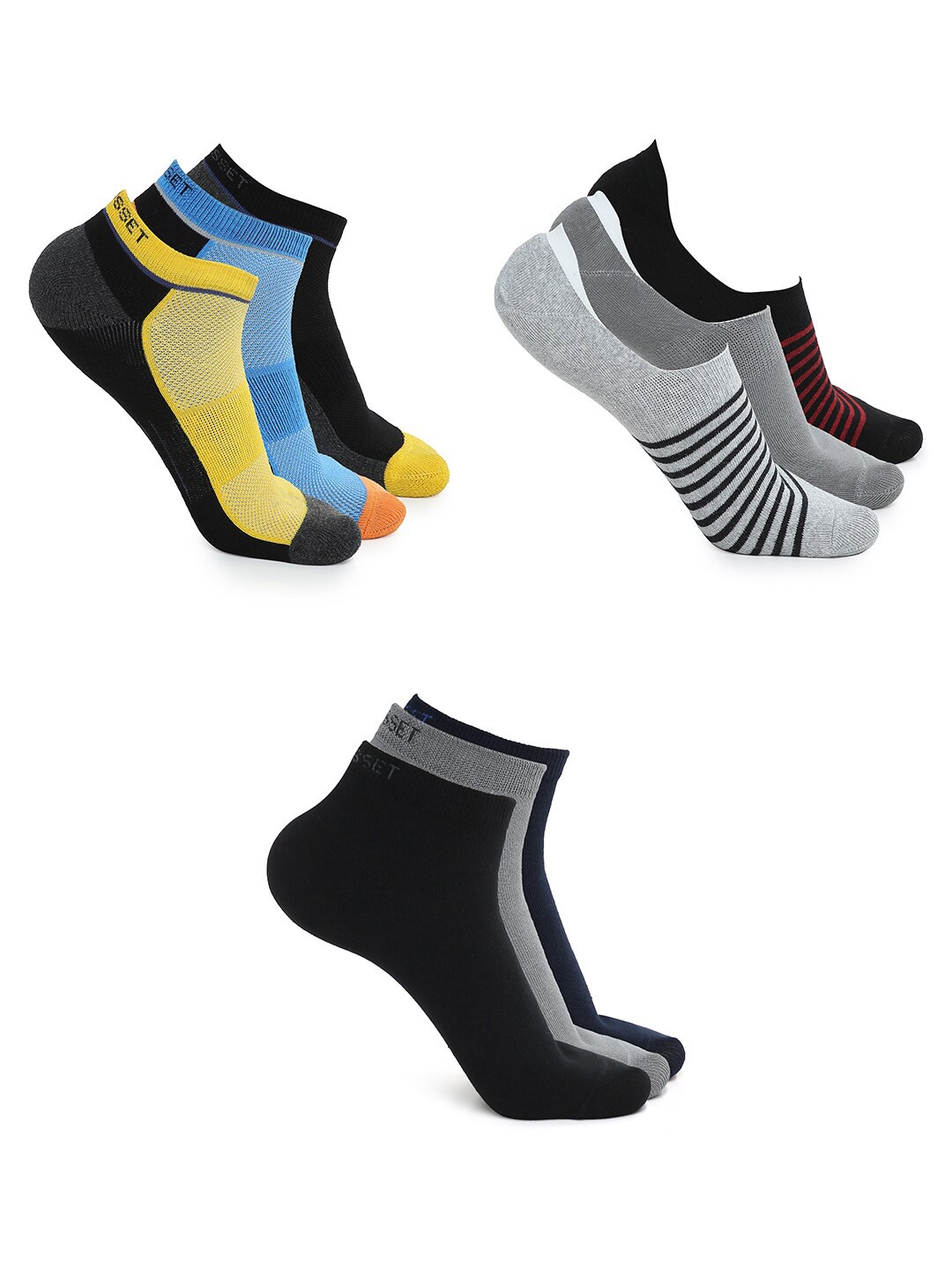 

CRUSSET Men Assorted Pack of 9 Pairs Cotton Socks