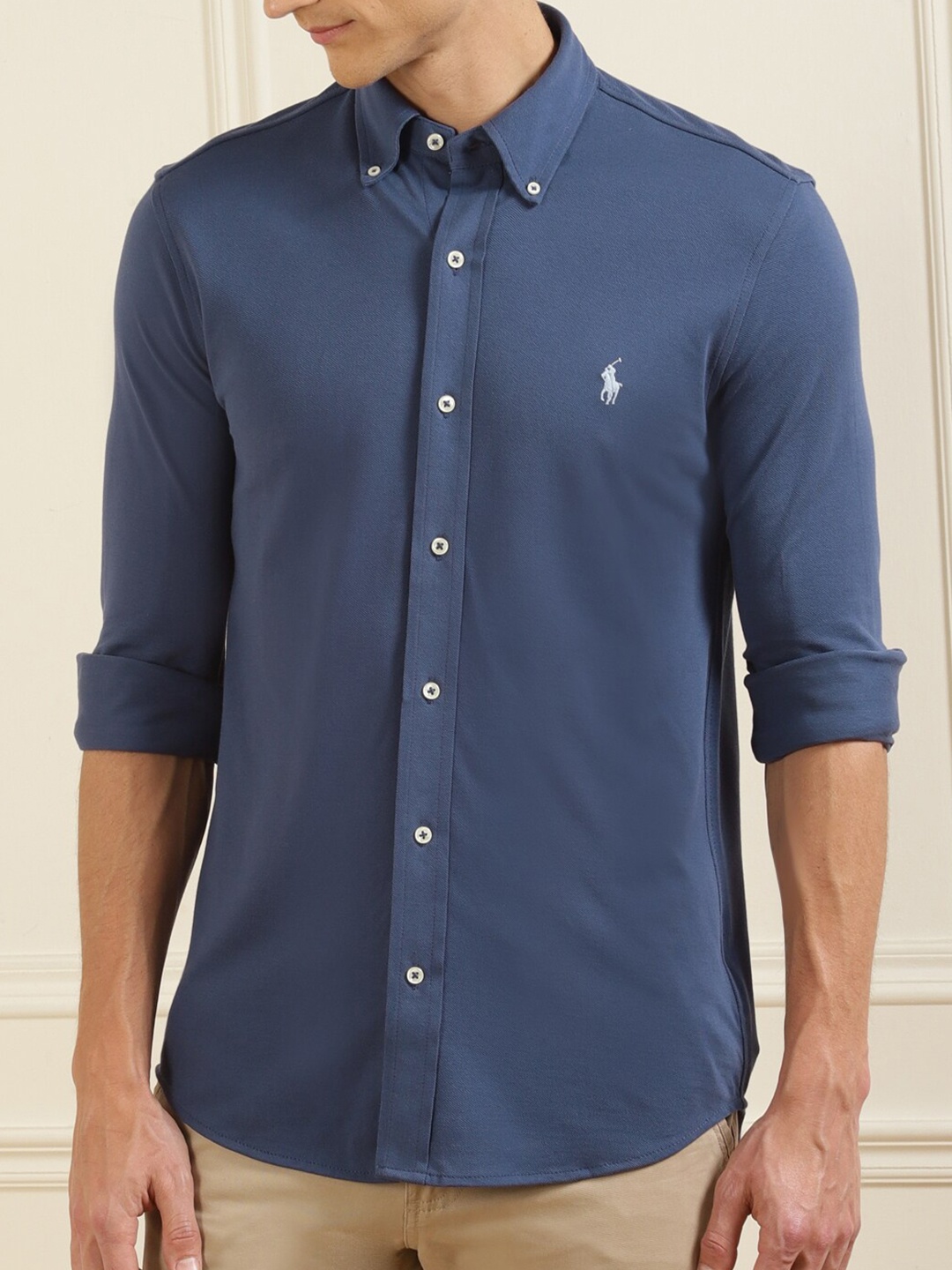 

Polo Ralph Lauren Men Navy Blue Cotton Casual Shirt