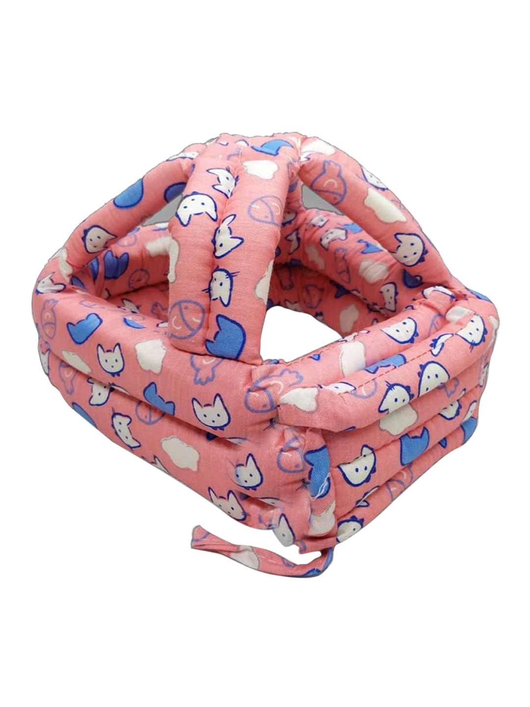 

SYGA Kids Peach Colored & Blue Printed Helmet Head Protector Cushion