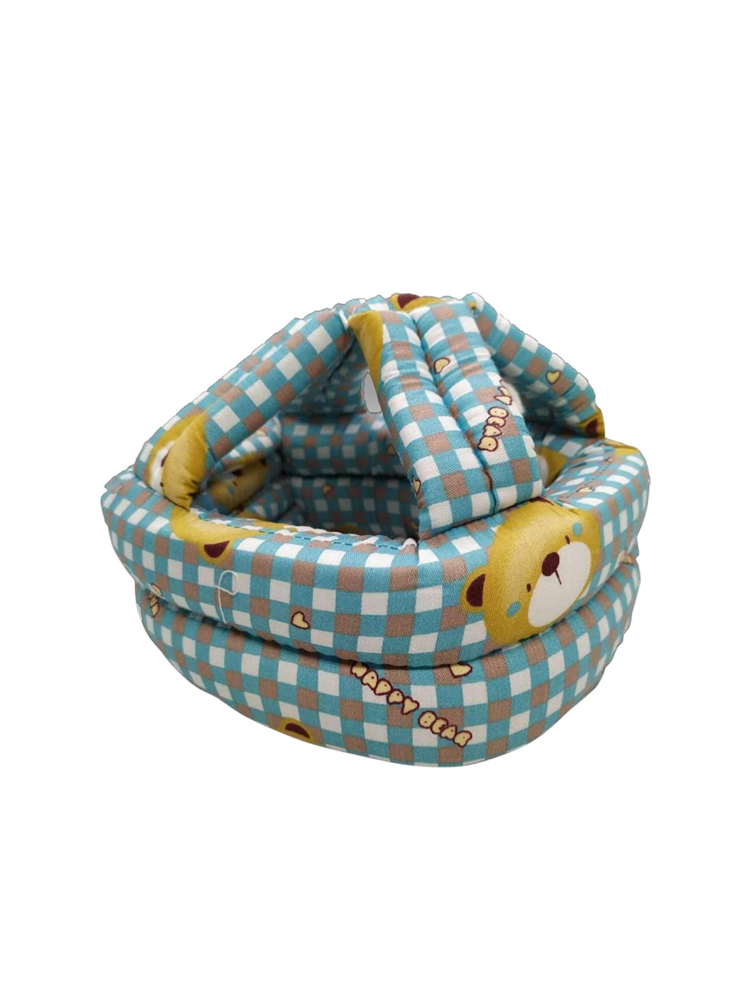

SYGA Kids Blue Checked Head Protector Bonnet Helmet
