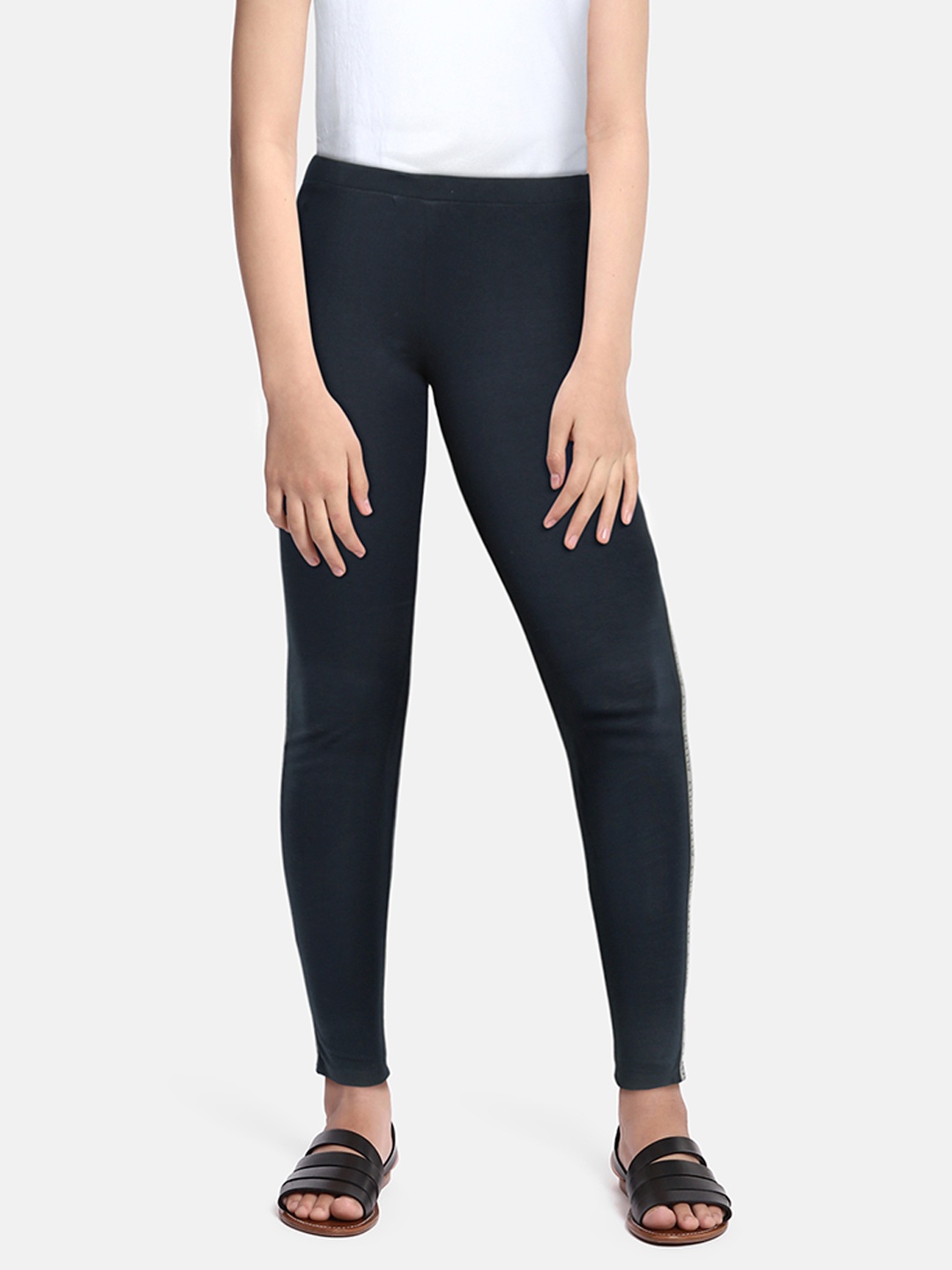 Allen Solly Junior Navy Blue Brand Logo Printed Leggings