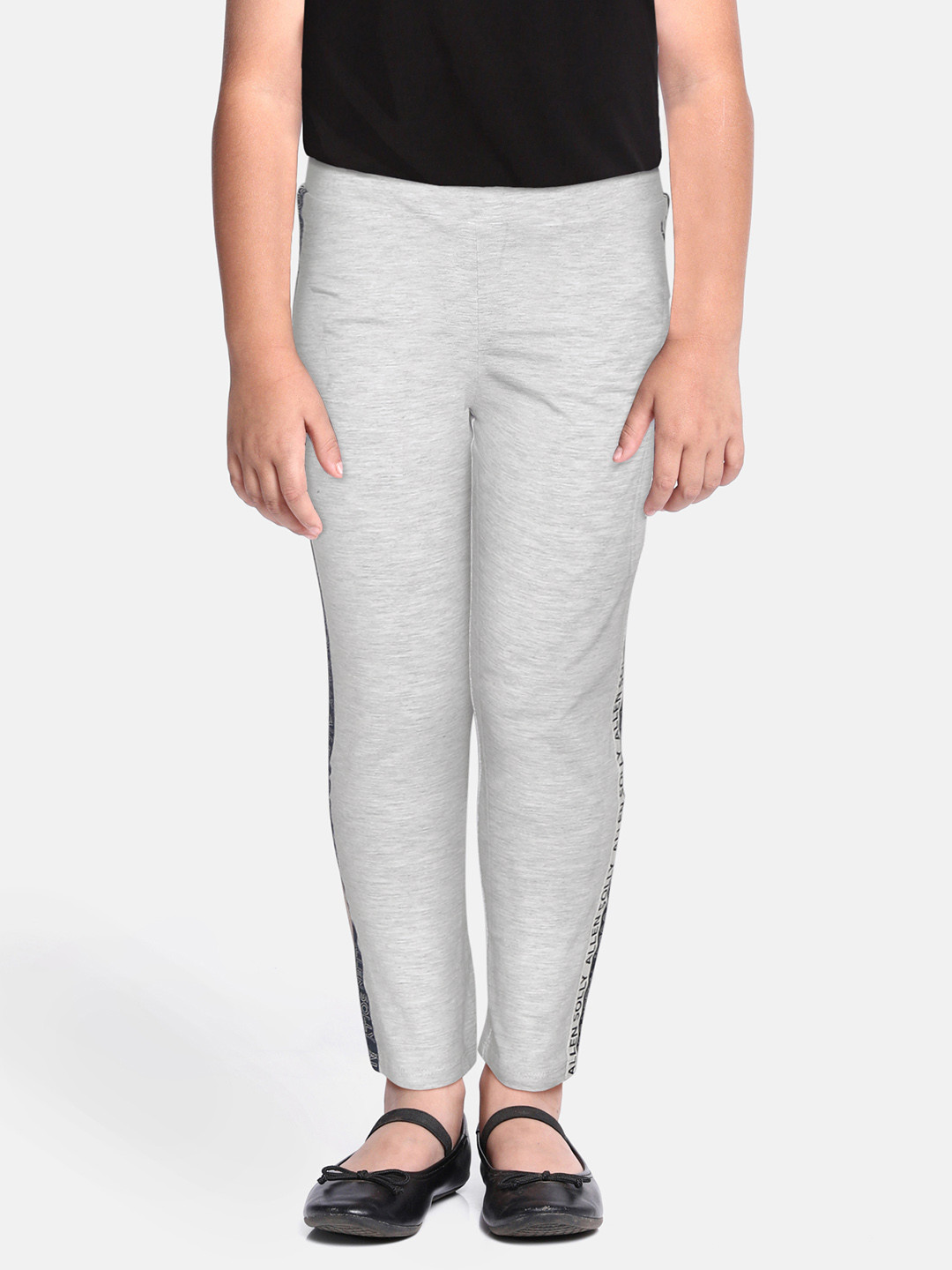 

Allen Solly Junior Girls Grey Melange Solid Ankle-Length Leggings