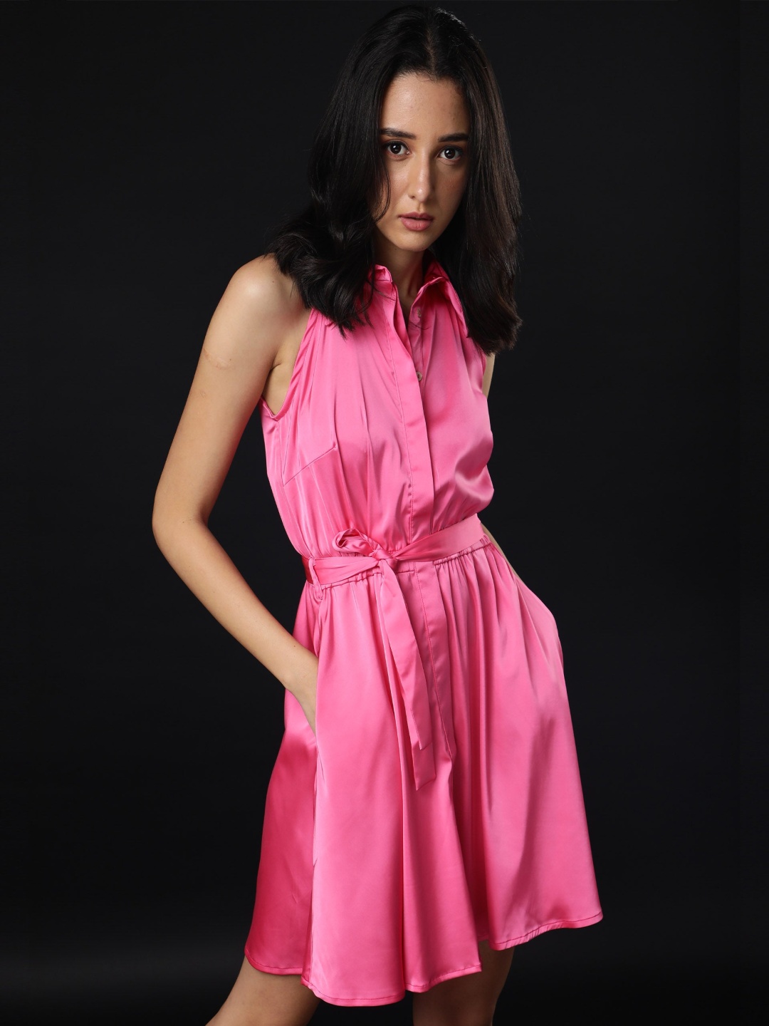 

RAREISM Women Pink Shirt Dress