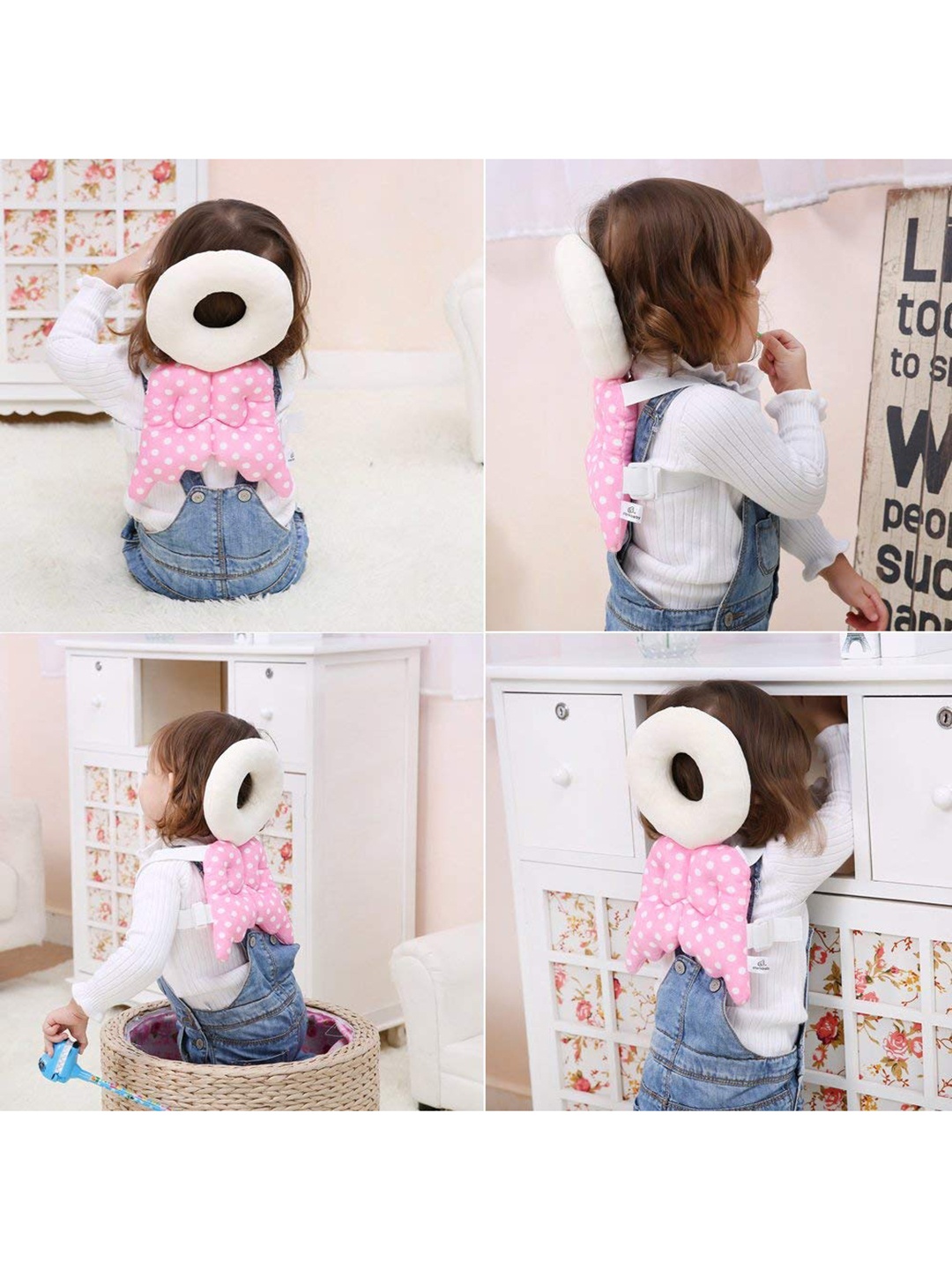 

SYGA Pink & White Baby Head Protective Safety Pad