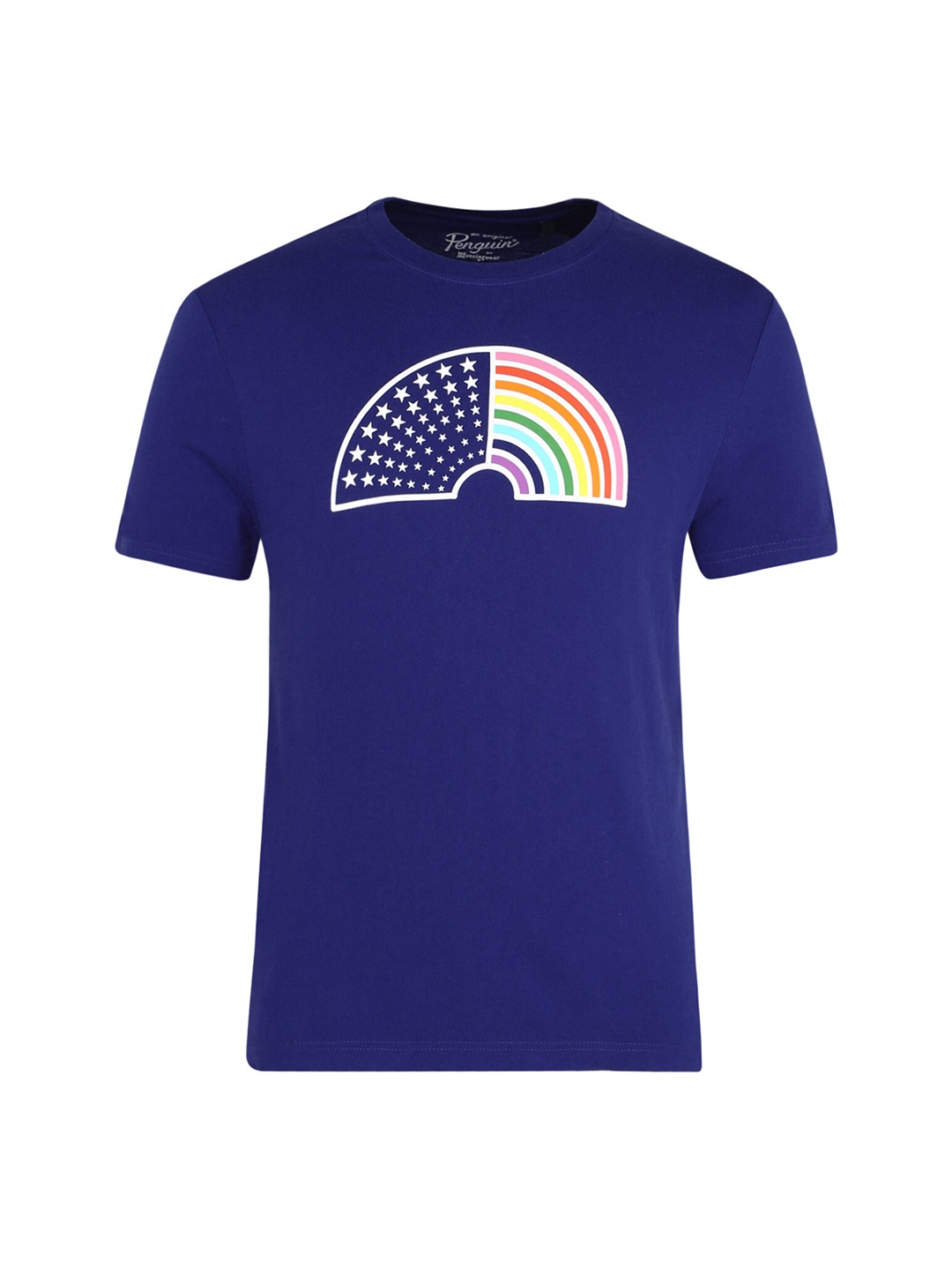 

Original Penguin Men Blue Printed Pure Cotton T-shirt