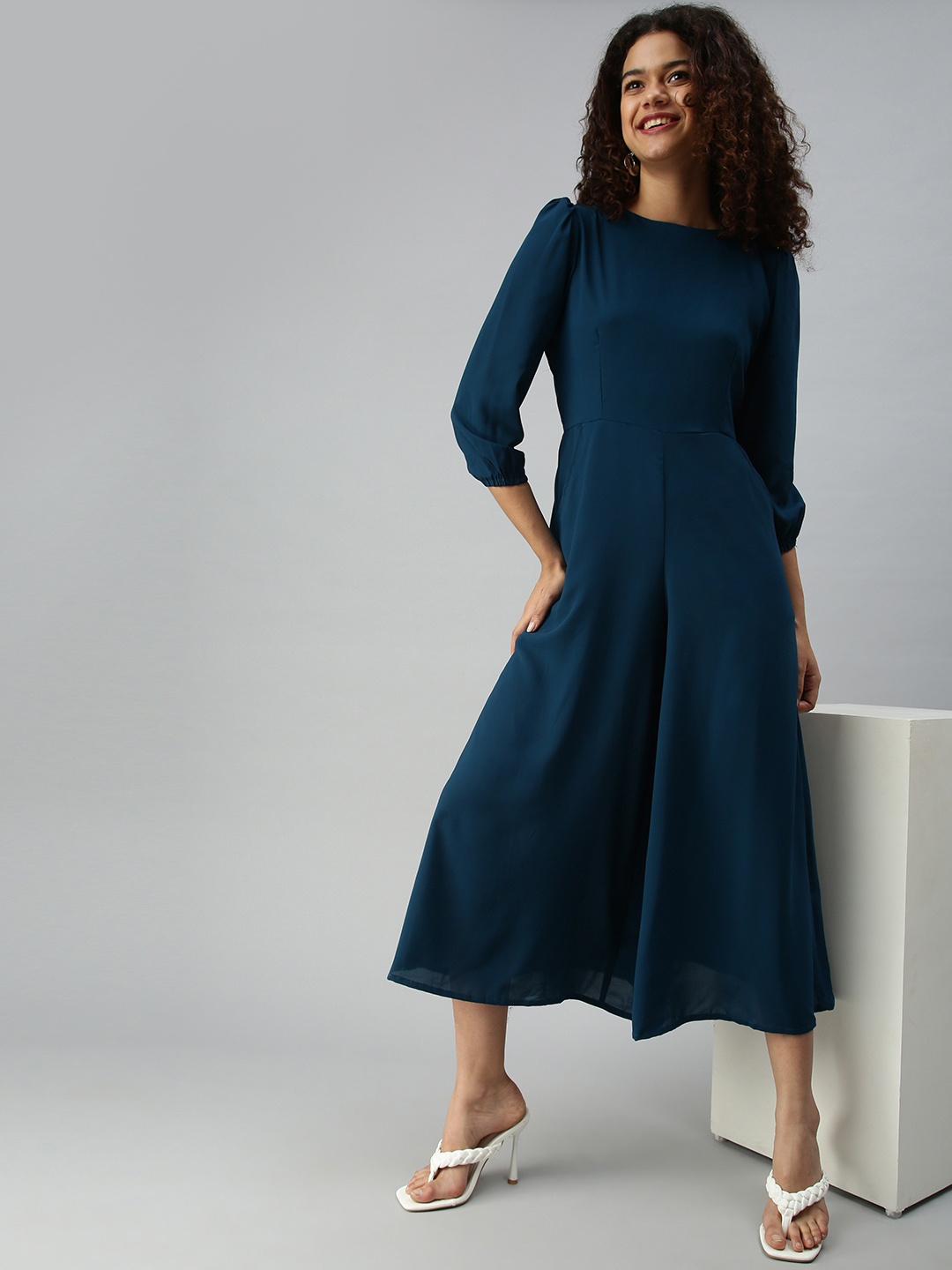 

SHOWOFF Teal Green Culotte Jumpsuit