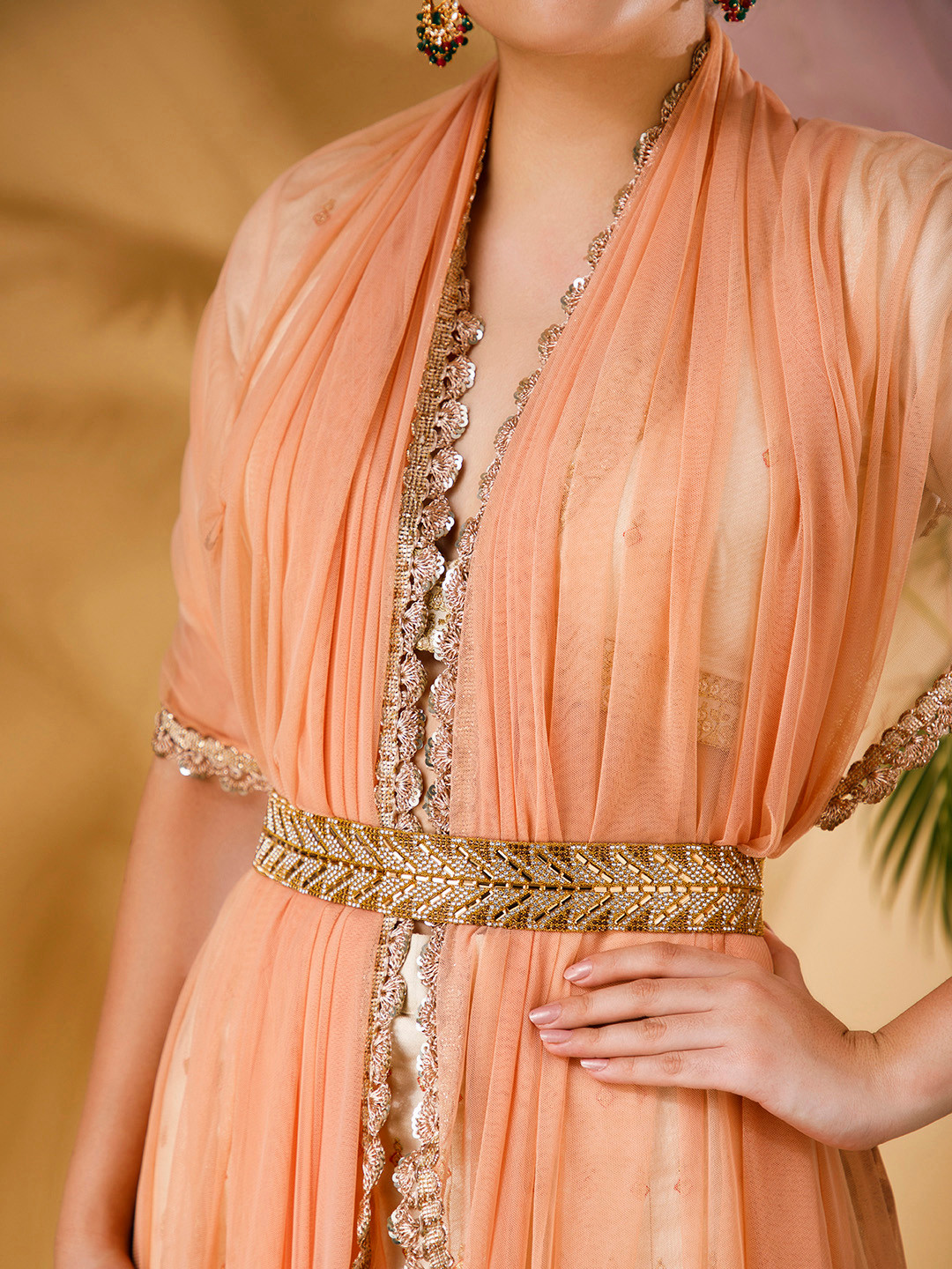 

Rubans Women Beige Stone Studded Belt