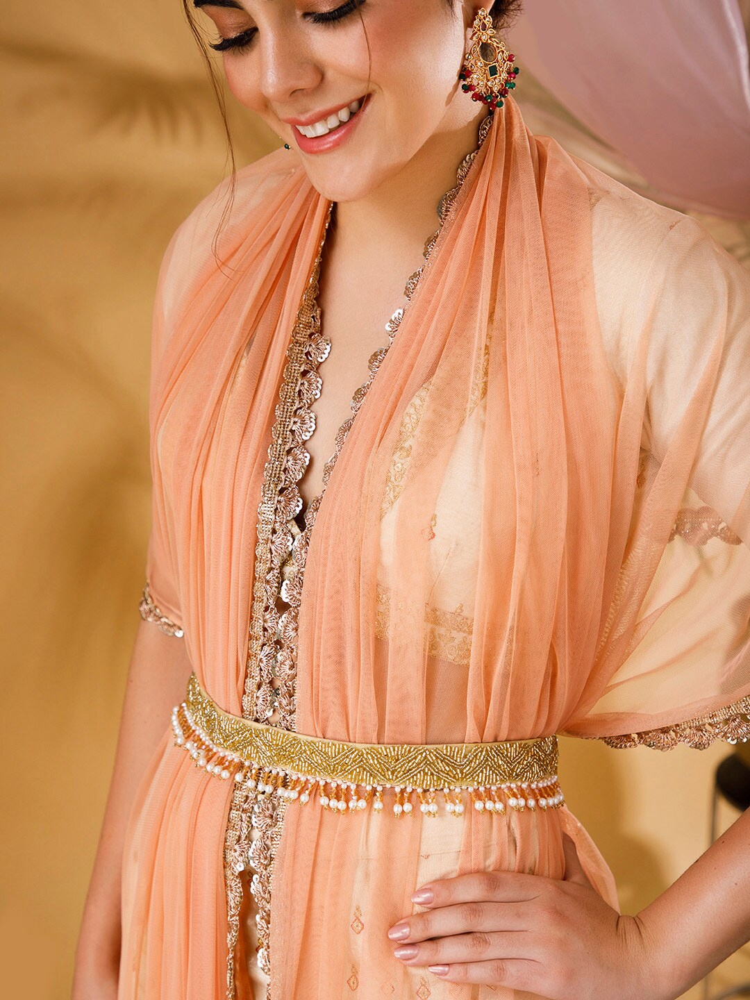 

Rubans Women Beige Embellished Formal Belt