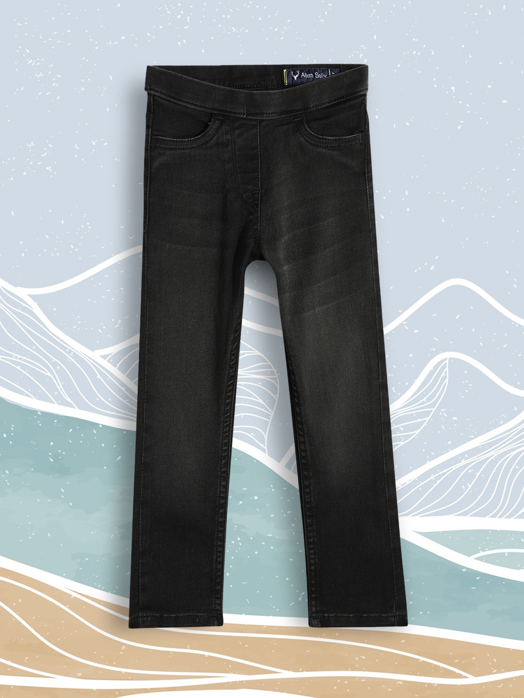 

Allen Solly Junior Girls Black Solid Stretchable Denim Jeggings