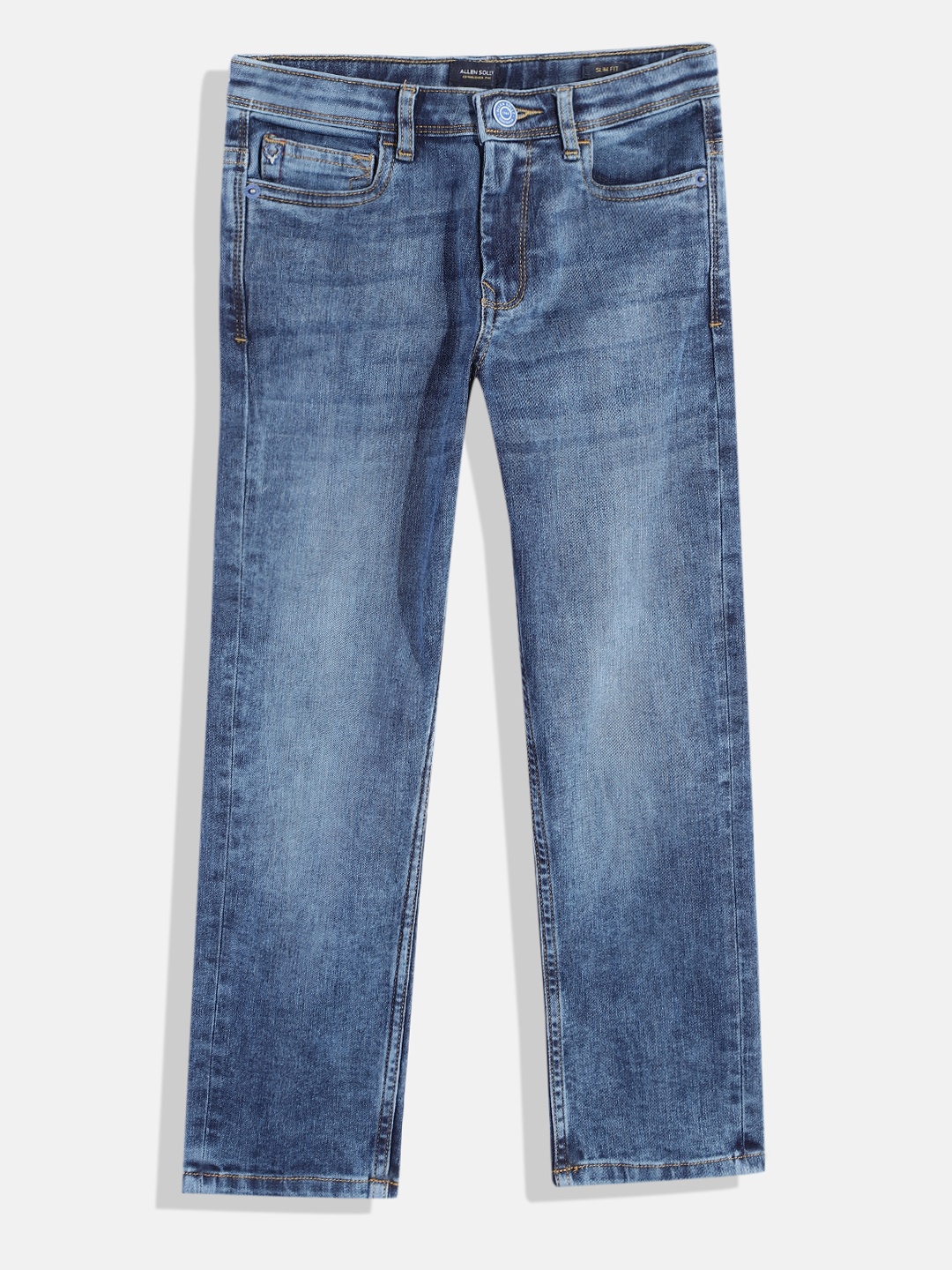 

Allen Solly Junior Boys Regular Fit Clean Look Stretchable Jeans, Blue