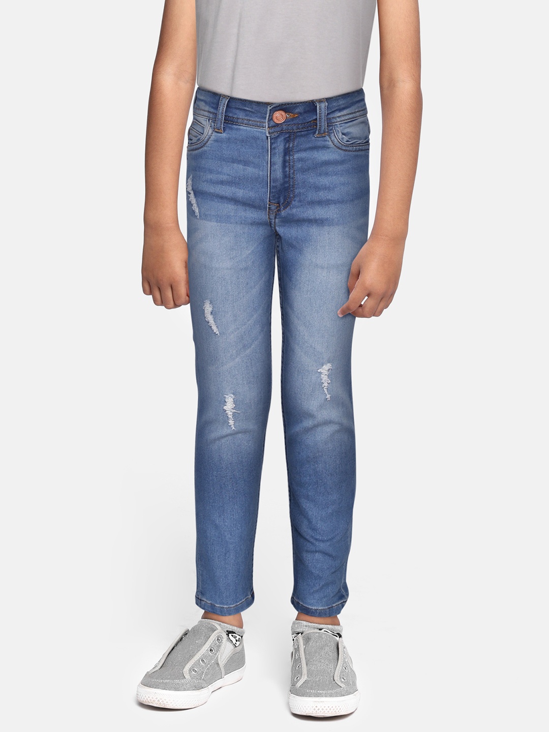 

Allen Solly Junior Boys Blue Mildly Distressed Light Fade Stretchable Jeans