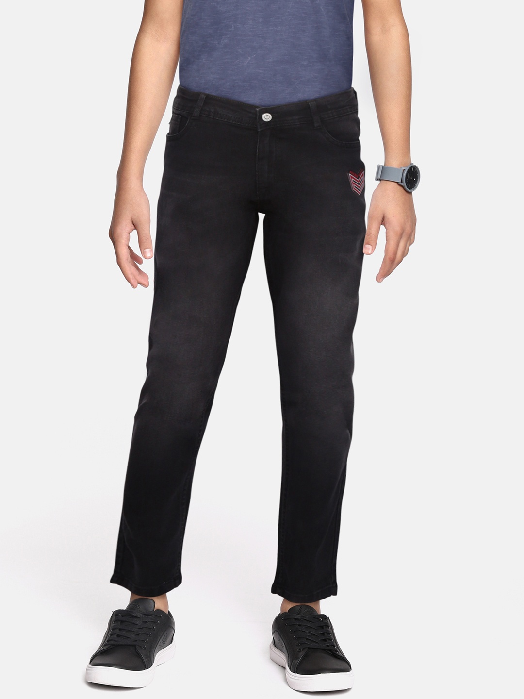 

Allen Solly Junior Boys Black Light Fade Slim Fit Mid-Rise Stretchable Jeans