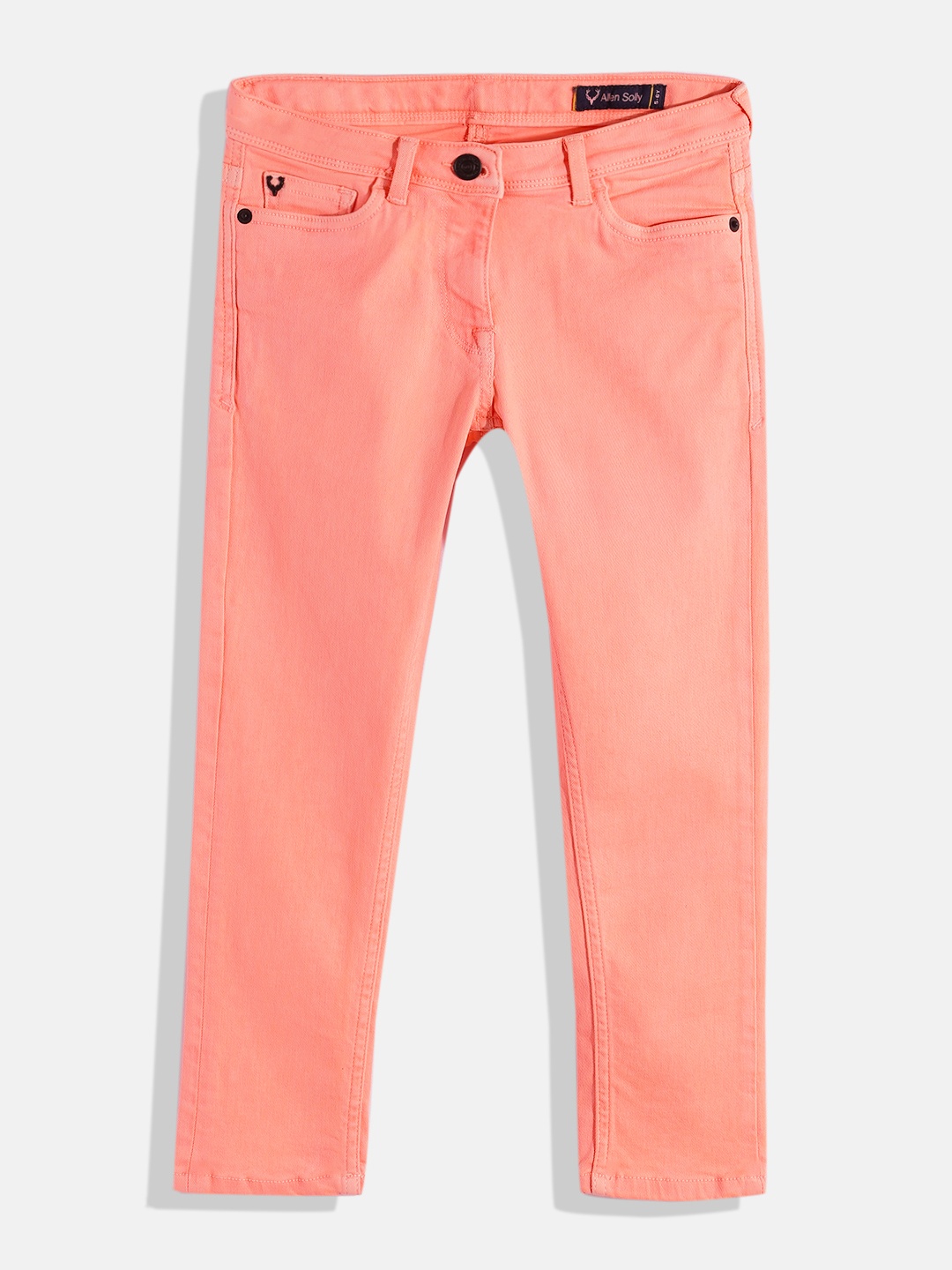 

Allen Solly Junior Girls Slim Fit Mid-Rise Stretchable Coloured Jeans, Peach