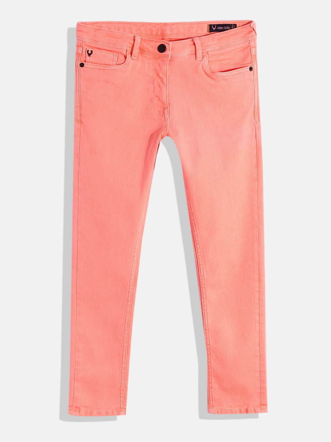 

Allen Solly Junior Girls Slim Fit Mid-Rise Stretchable Coloured Jeans, Peach