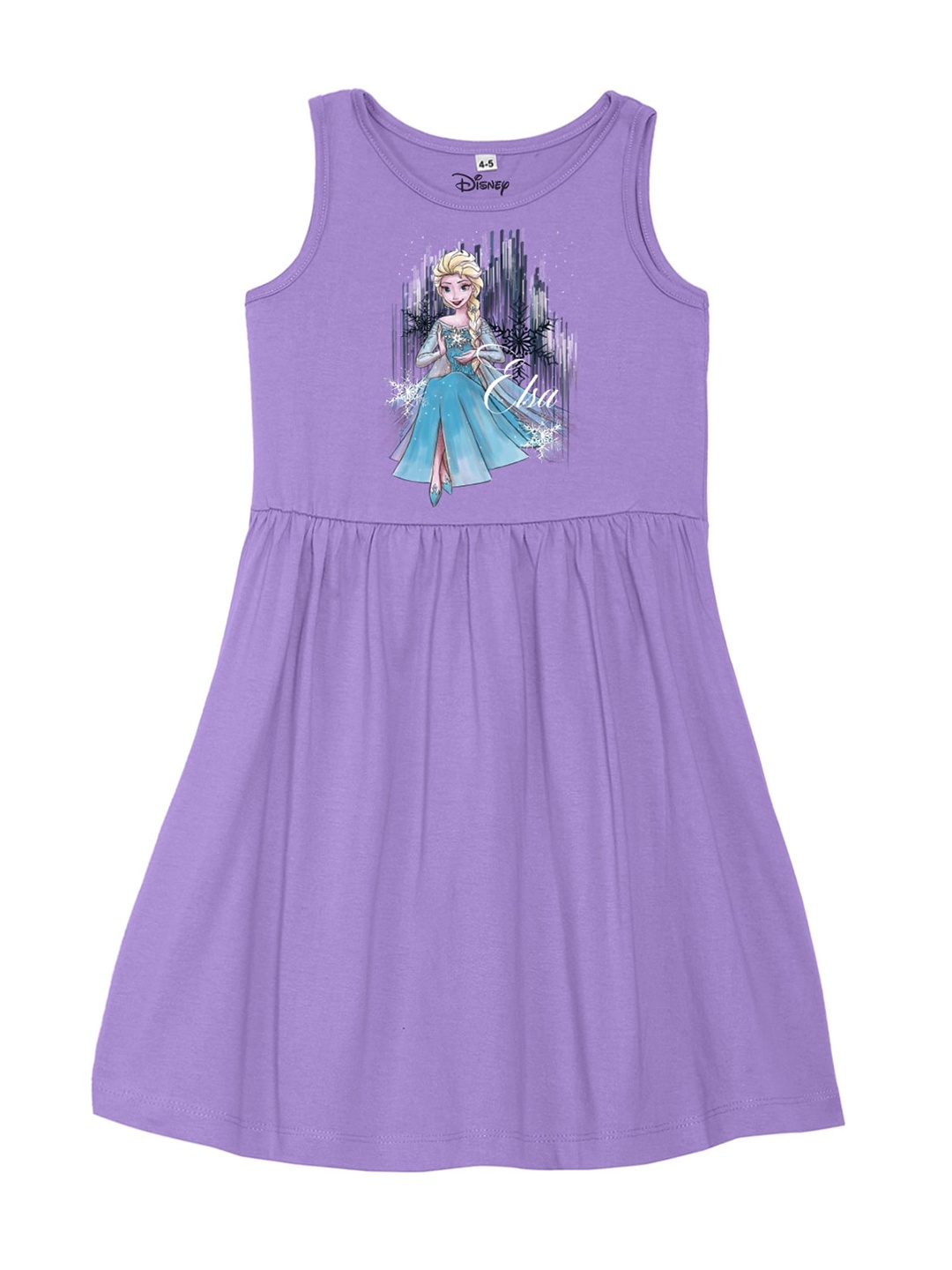 

Disney by Wear Your Mind Girls Purple Printed Cotton Dress