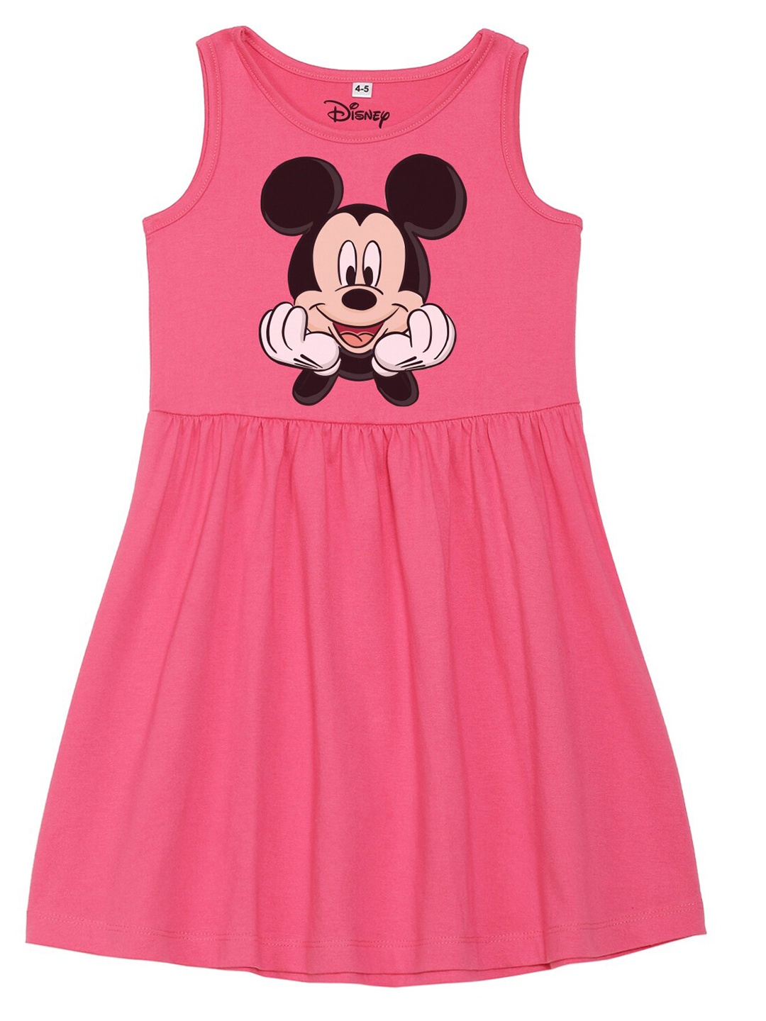 

Disney by Wear Your Mind Girls Pink Printed Cotton Dress