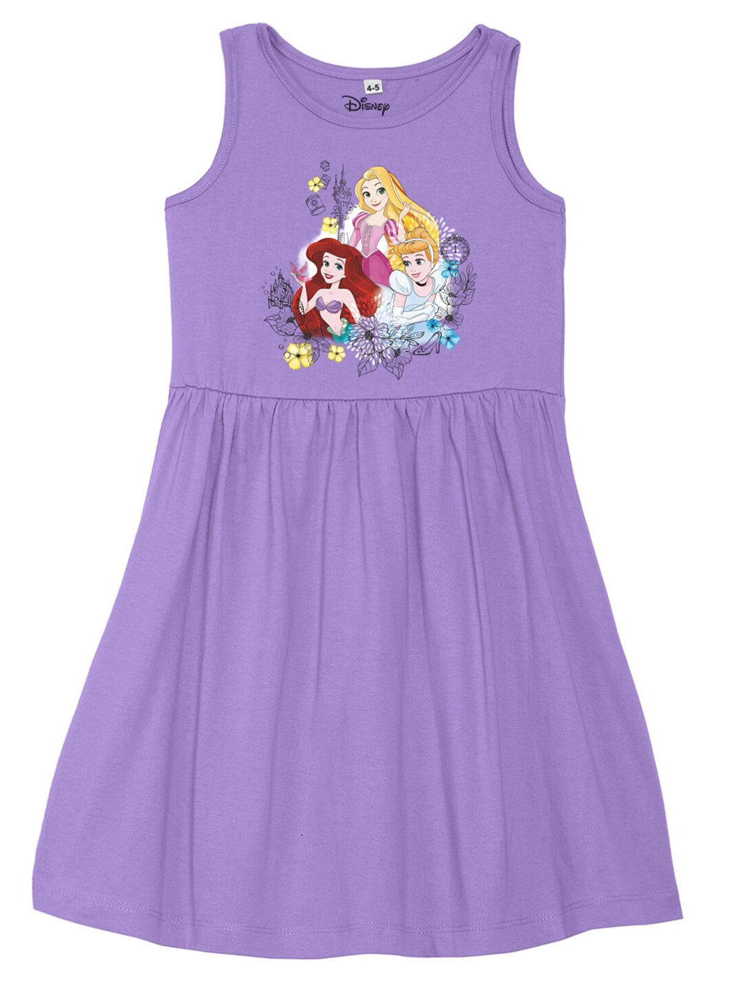 

Disney by Wear Your Mind Girls Purple Printed Cotton Dress