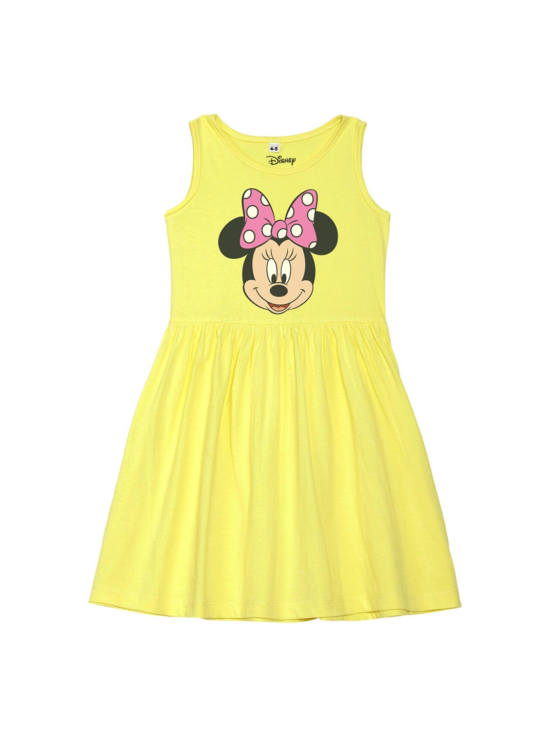 

Disney by Wear Your Mind Girls Yellow Printed Cotton Dress