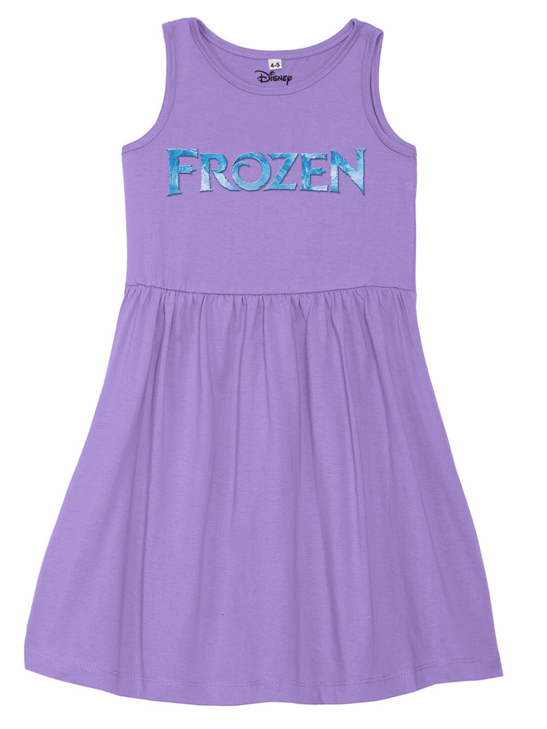 

Disney by Wear Your Mind Girls Purple Frozen Print Cotton Dress