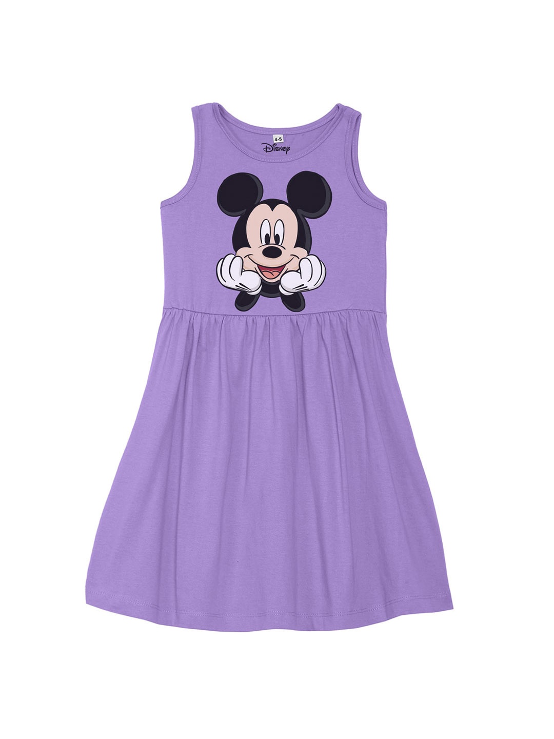 

Disney by Wear Your Mind Girls Purple Mickey Mouse Print A-Line Dress