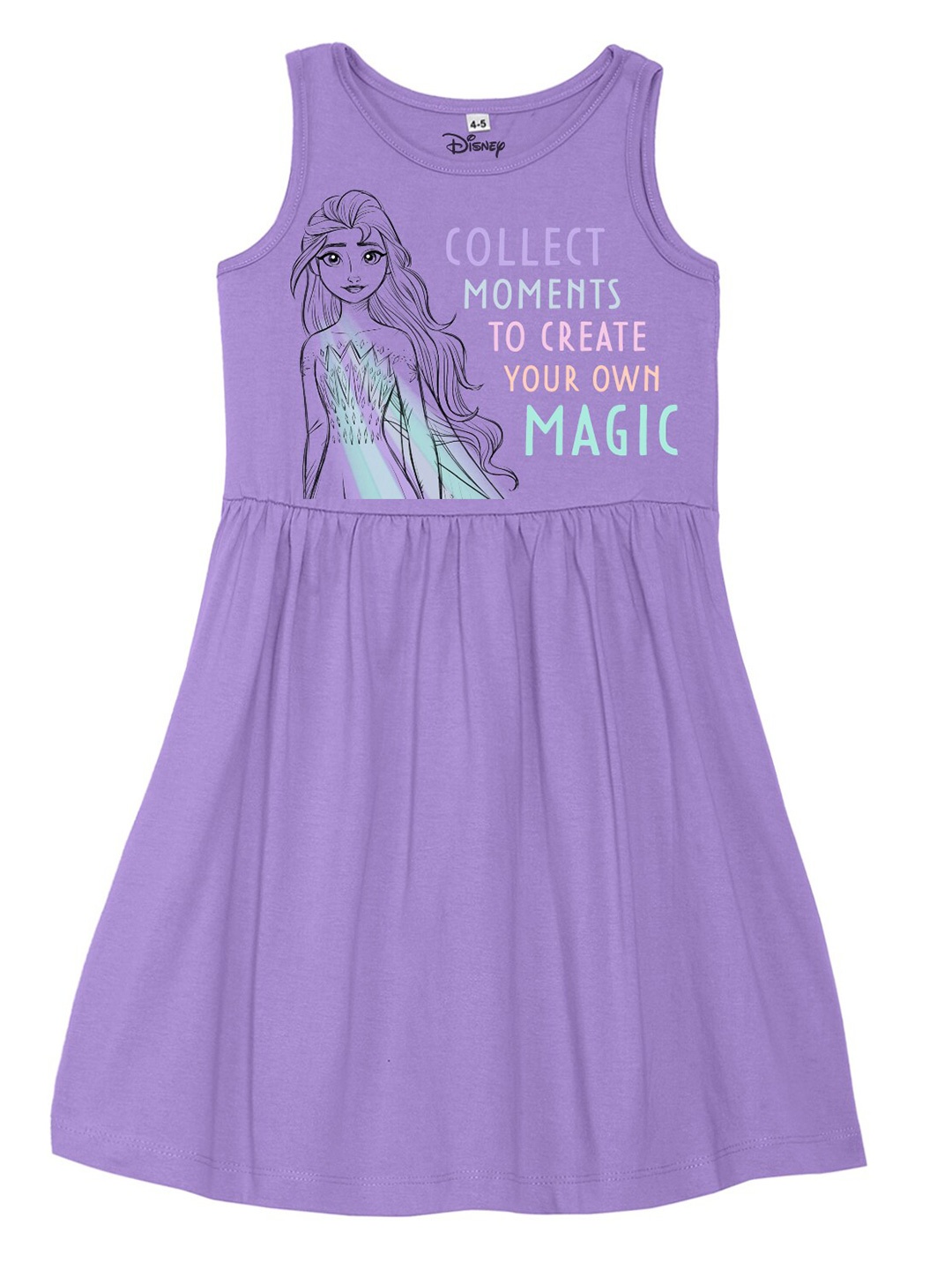 

Disney by Wear Your Mind Girls Purple Printed Cotton Dress