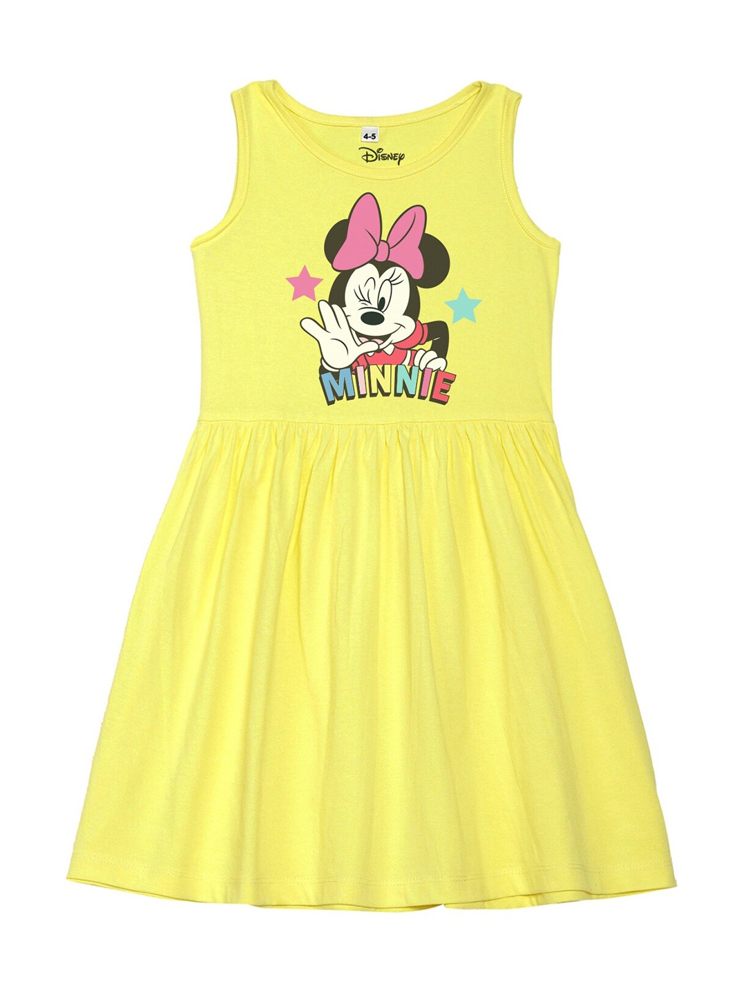 

Disney by Wear Your Mind Girls Yellow Printed Cotton Dress