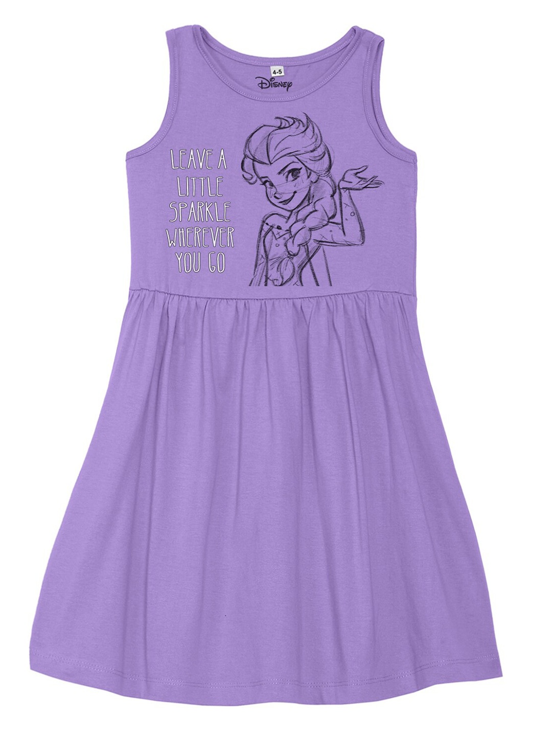 

Disney by Wear Your Mind Girls Purple Frozen Print A-Line Dress