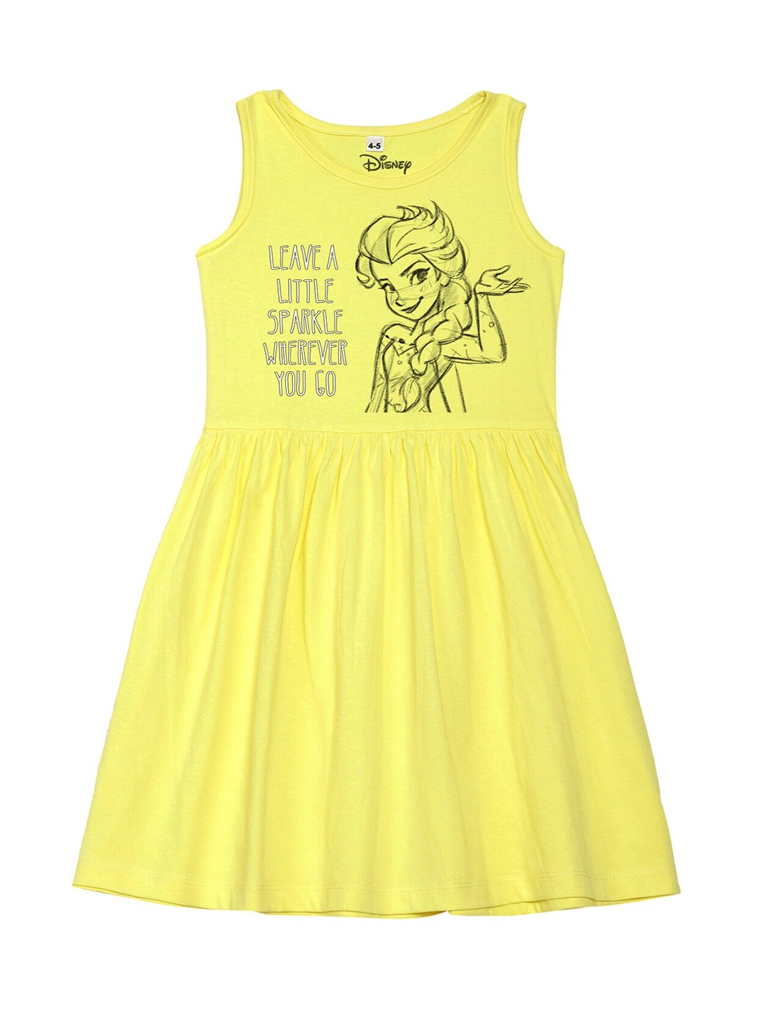 

Disney by Wear Your Mind Girls Yellow Pure Cotton Dress