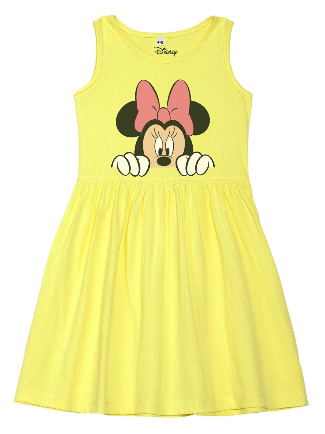 

Disney by Wear Your Mind Girls Yellow Printed Cotton Dress