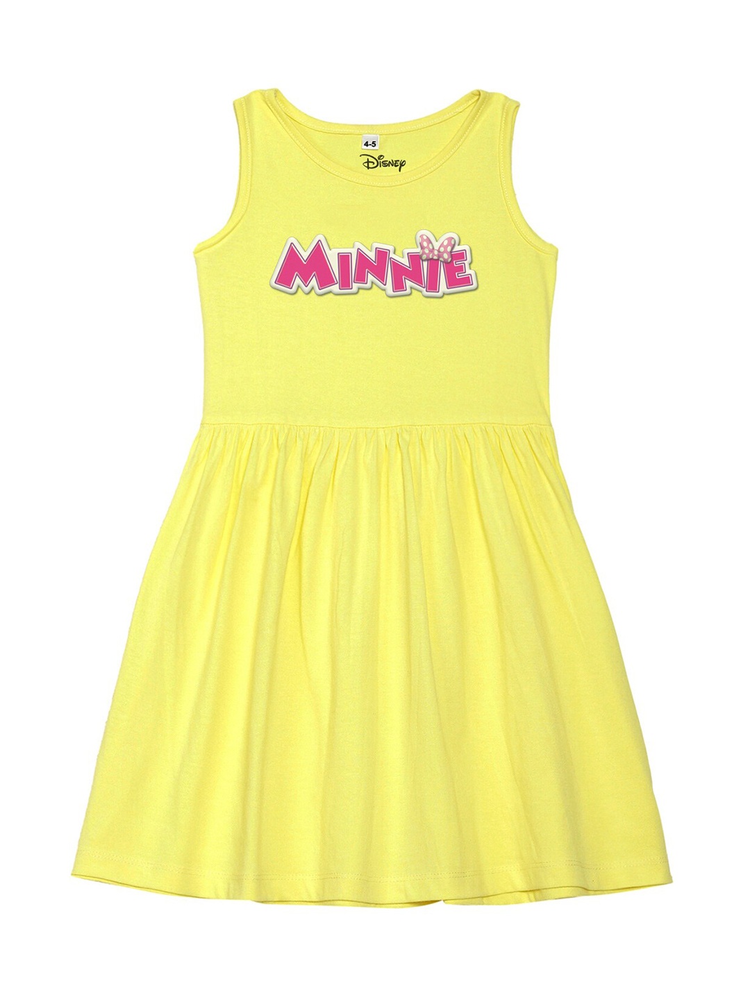 

Disney by Wear Your Mind Girls Yellow Minnie Print A-Line Dress