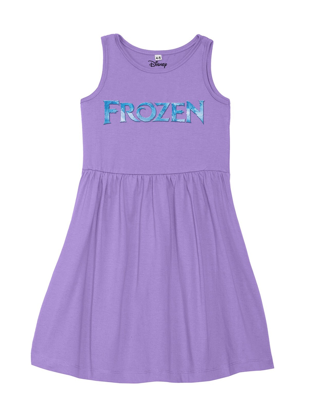 

Disney by Wear Your Mind Girls Purple Frozen Print Cotton Dress