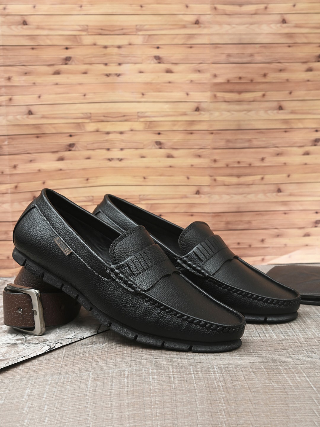 

Sir Corbett Men Black Casual Loafers