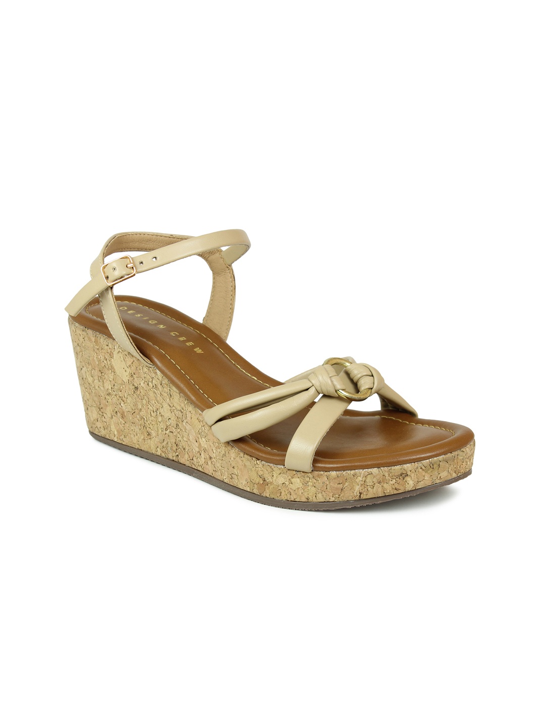 

DESIGN CREW Beige Printed Wedge Sandals