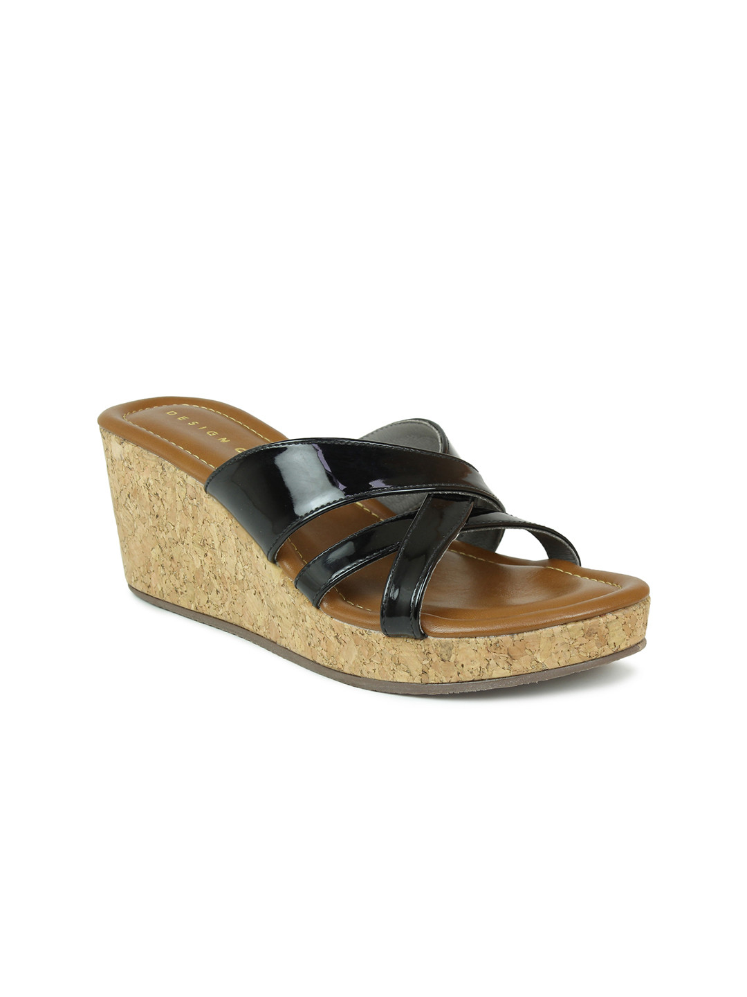 

DESIGN CREW Women Black Wedge Sandals
